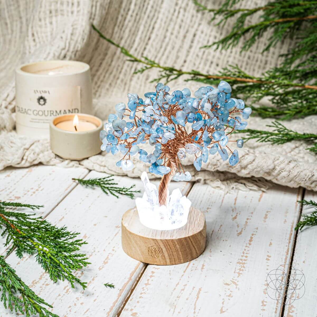 Luminescent Celestial Aquamarine Lamp Tree | Conscious Items