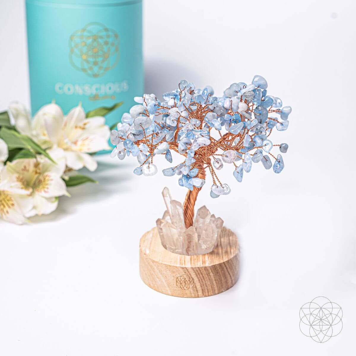 Luminescent Celestial Aquamarine Lamp Tree | Conscious Items