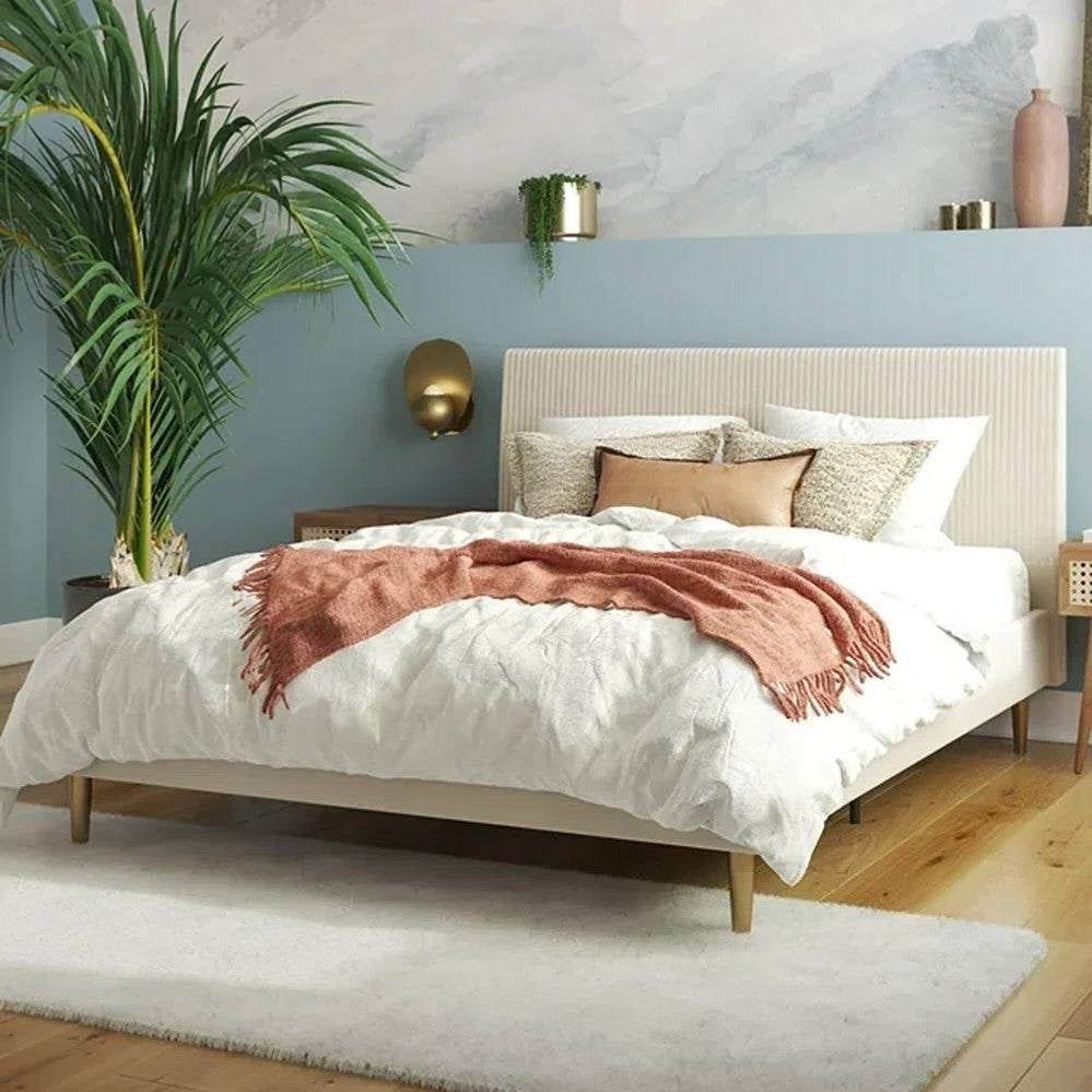 Lux Velvet Upholstered Platform Bed Headboard | HomePacific
