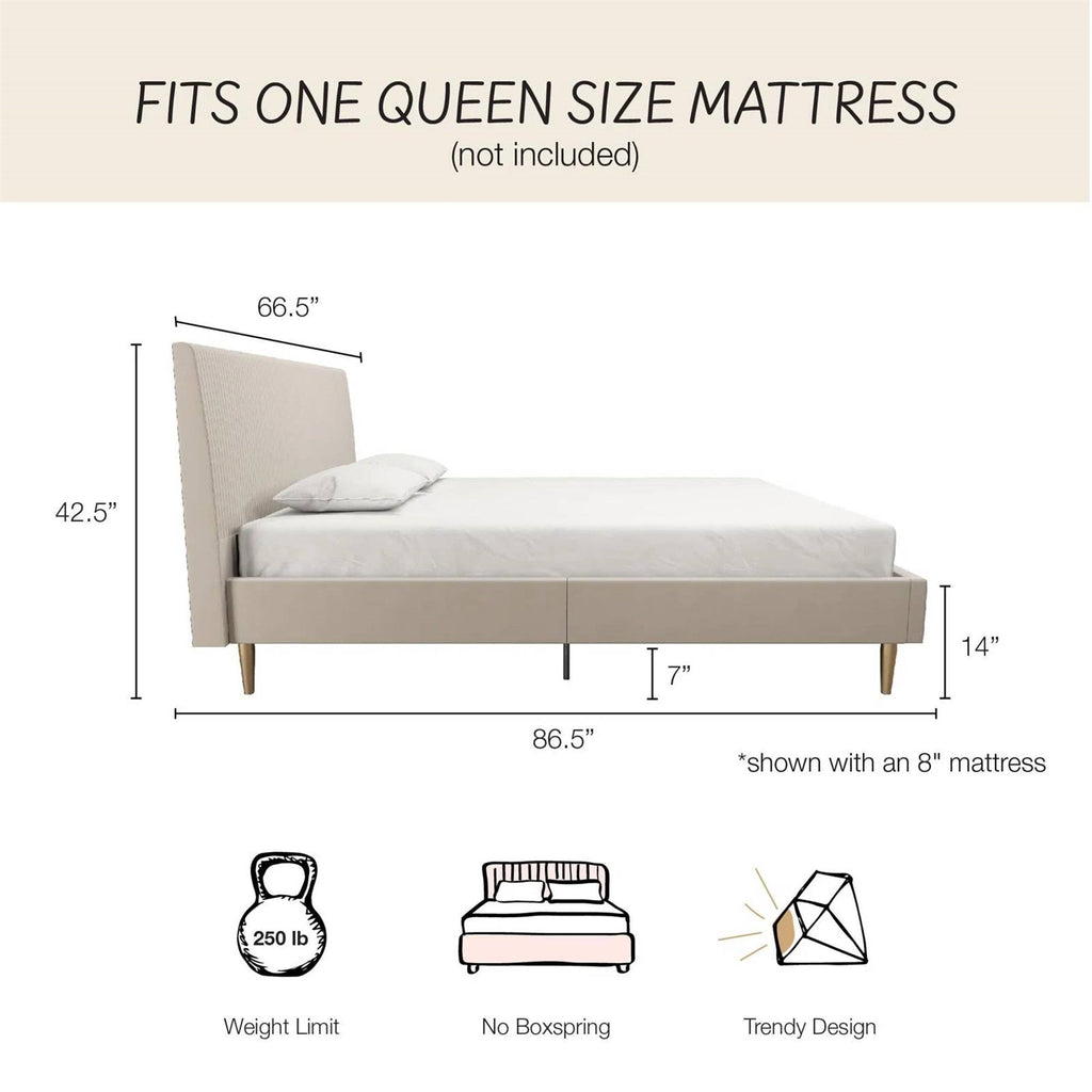 Lux Velvet Upholstered Platform Bed Headboard | HomePacific