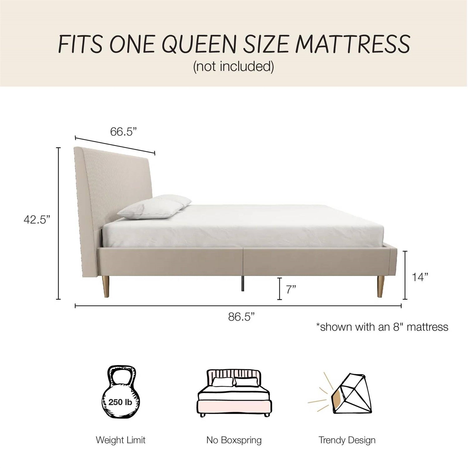 Lux Velvet Upholstered Platform Bed Headboard | HomePacific