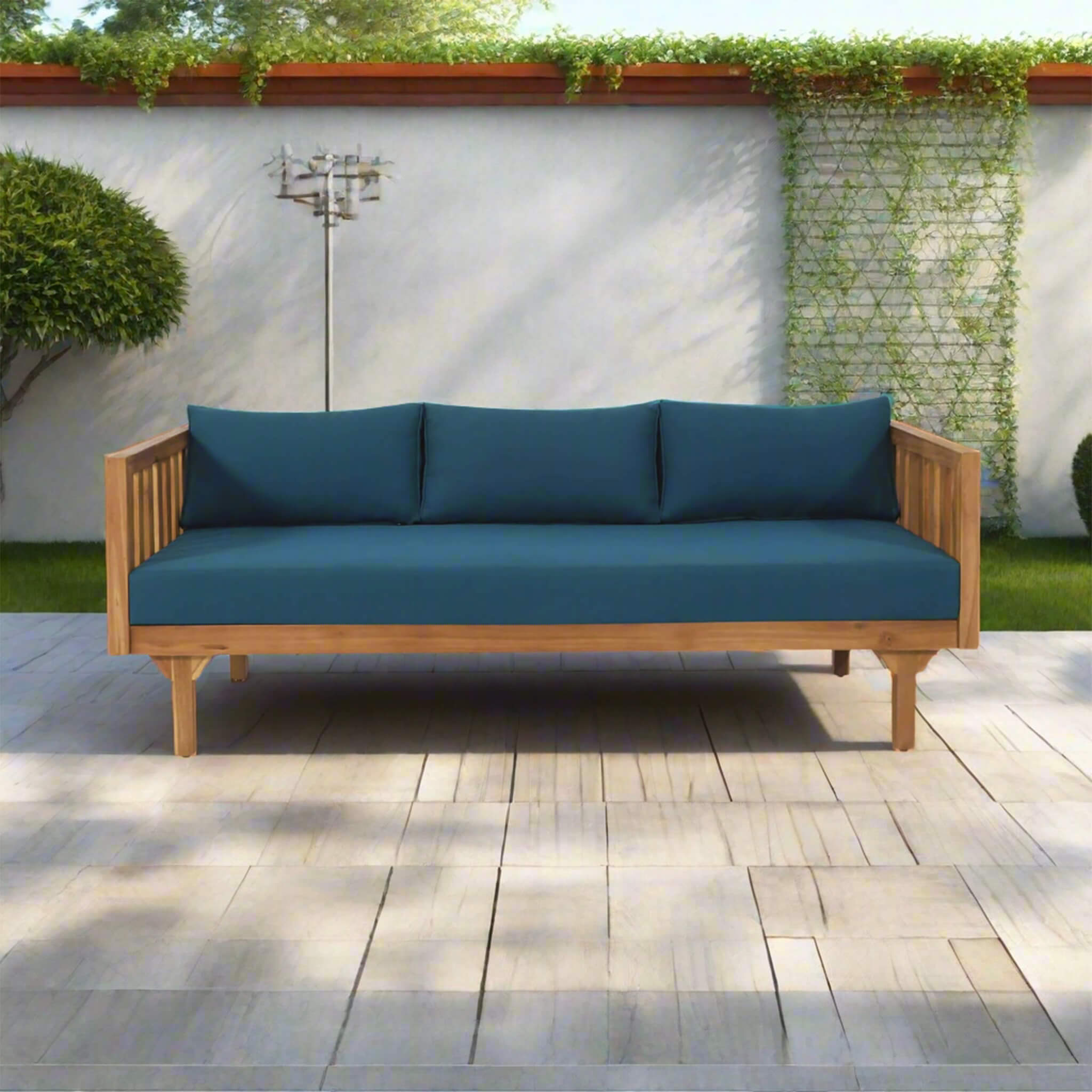 Luxe Weather-Resistant Acacia Wood Daybed 3-Seater | SAKSBY WHOLESALE