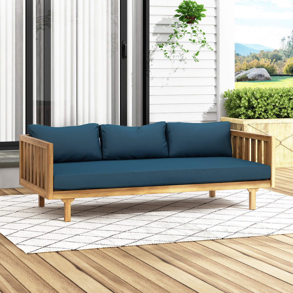 Luxe Weather-Resistant Acacia Wood Daybed 3-Seater | SAKSBY WHOLESALE