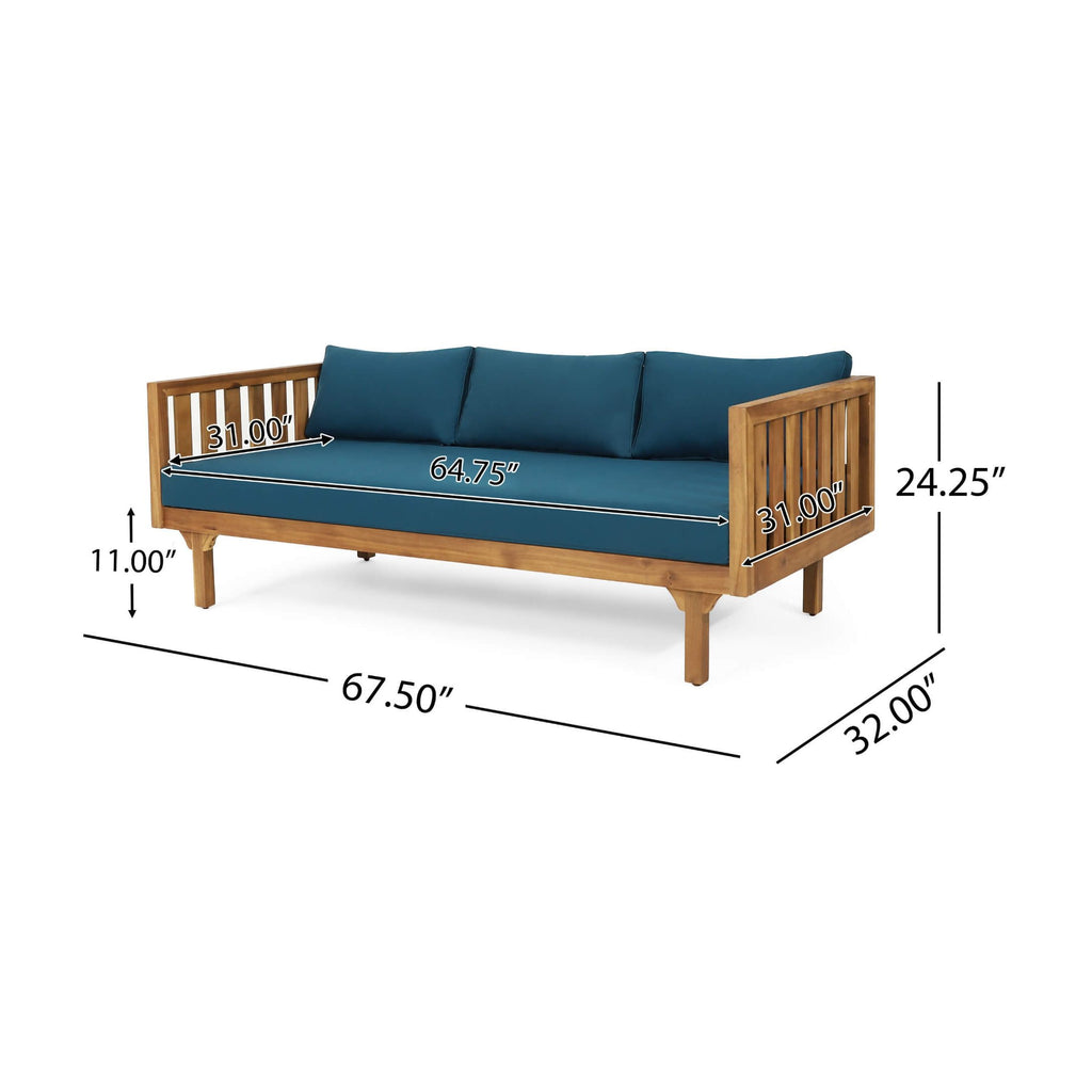 Luxe Weather-Resistant Acacia Wood Daybed 3-Seater | SAKSBY WHOLESALE