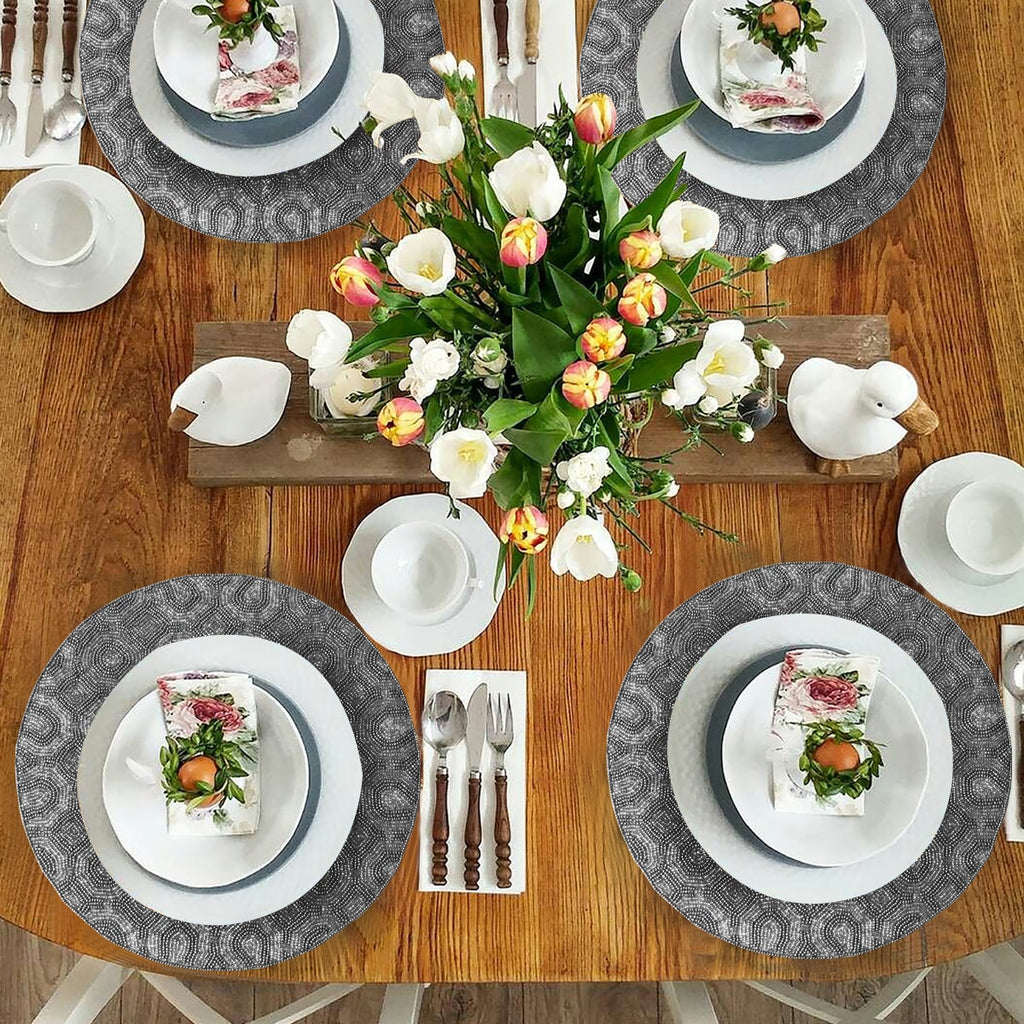 Luxurious Beaded Placemats With Satin Backing | Decozen