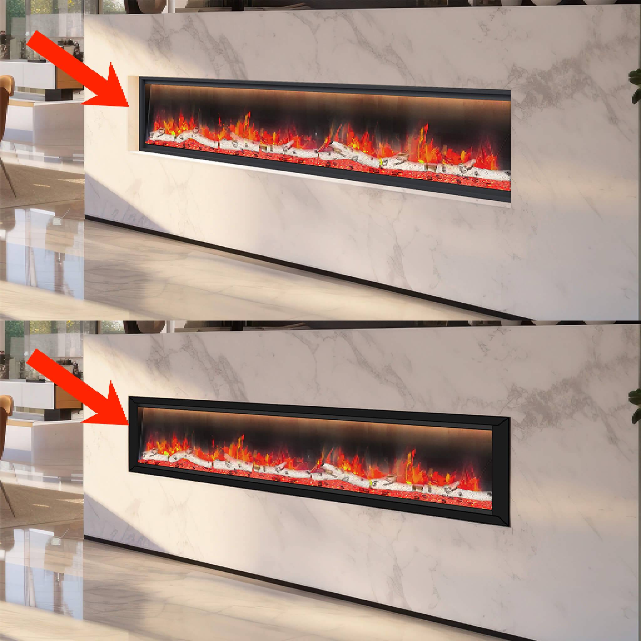 Luxurious Thermoelectric Contemporary Linear RealisticFlames Design | SAKSBY WHOLESALE