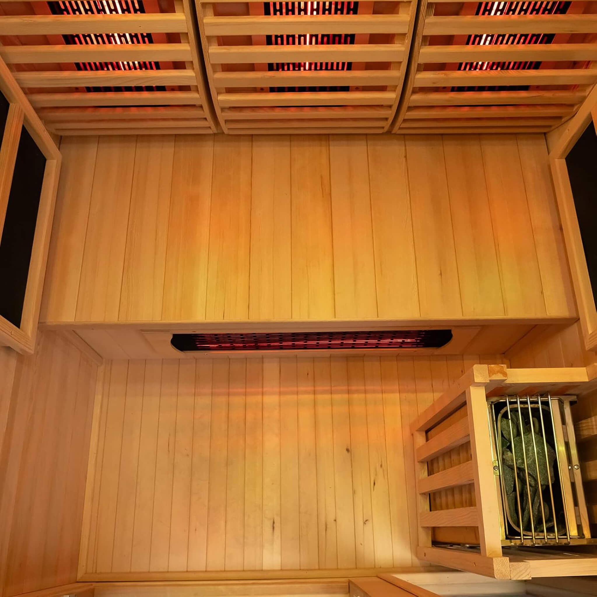 Rövia Luma 2-Person Indoor Hybrid Sauna Room With Infrared And 3.5KW Steam Heaters (SAK83750) by SAKSBY WHOLESALE