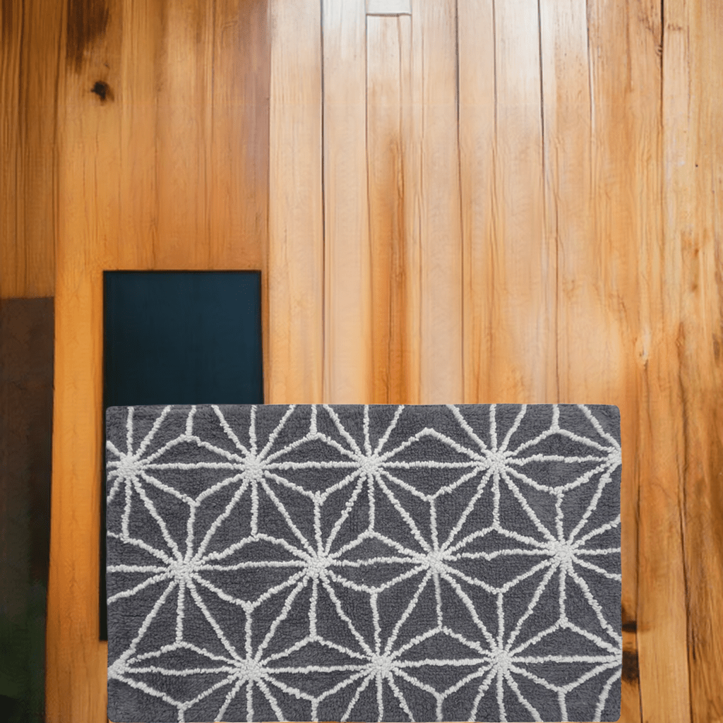 Luxuriously Absorbent Cotton Bath Rug Geometric | Vibhsa