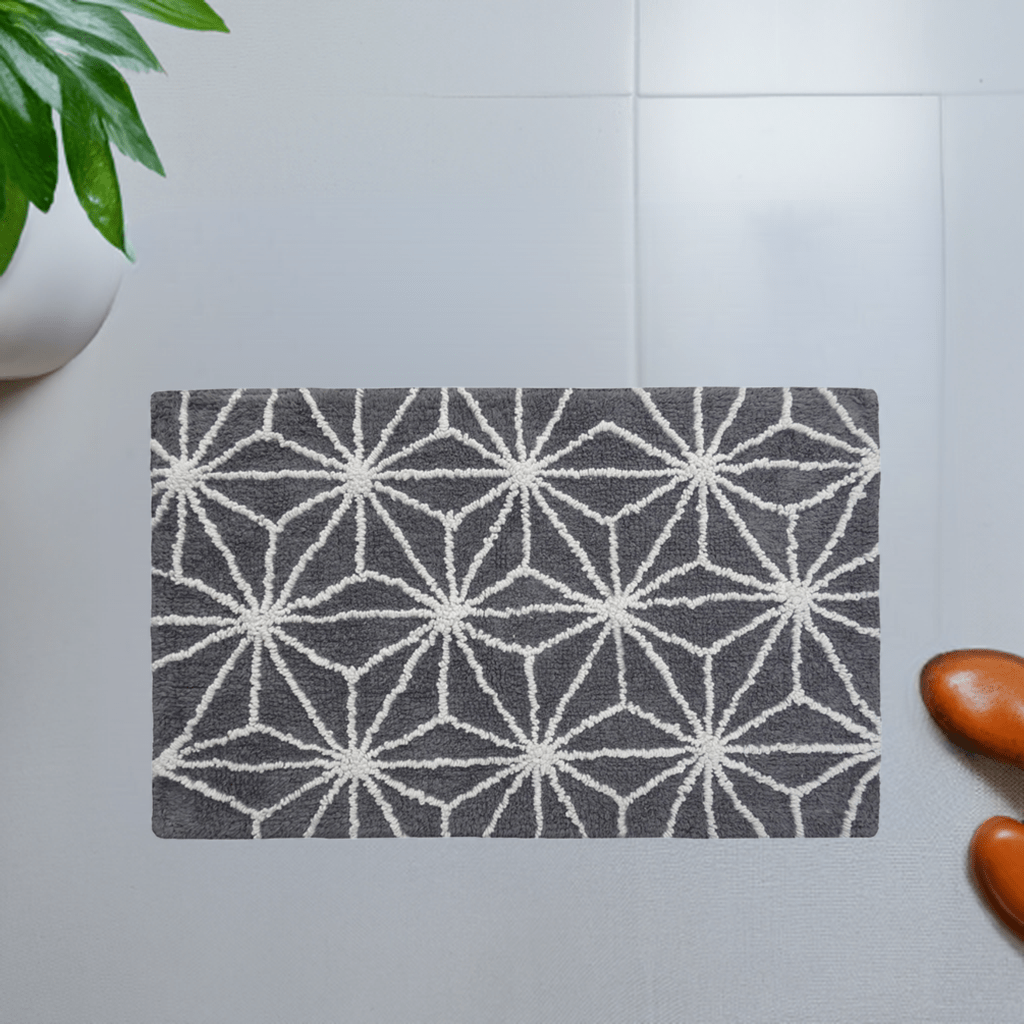Luxuriously Absorbent Cotton Bath Rug Geometric | Vibhsa