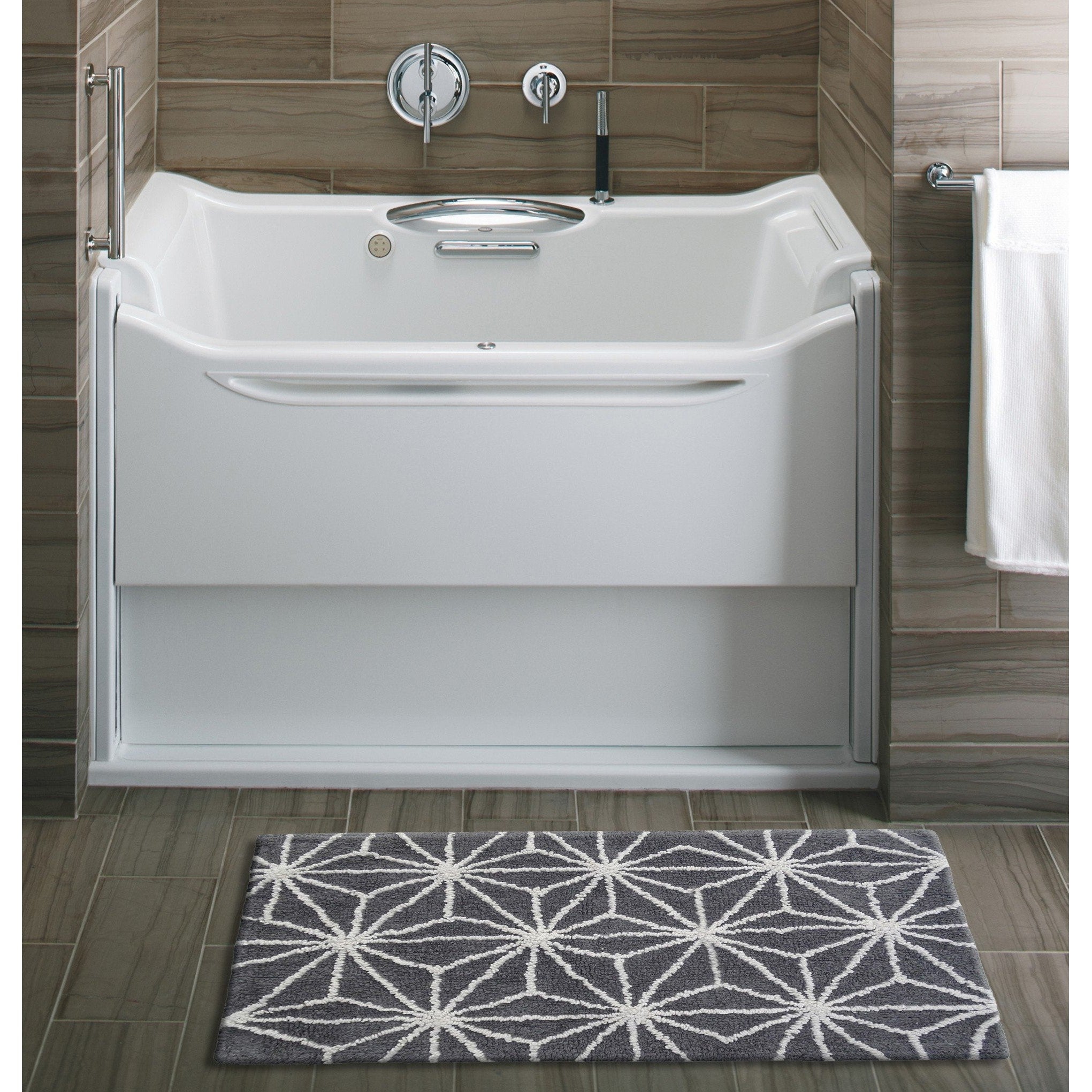 Luxuriously Absorbent Cotton Bath Rug Geometric | Vibhsa