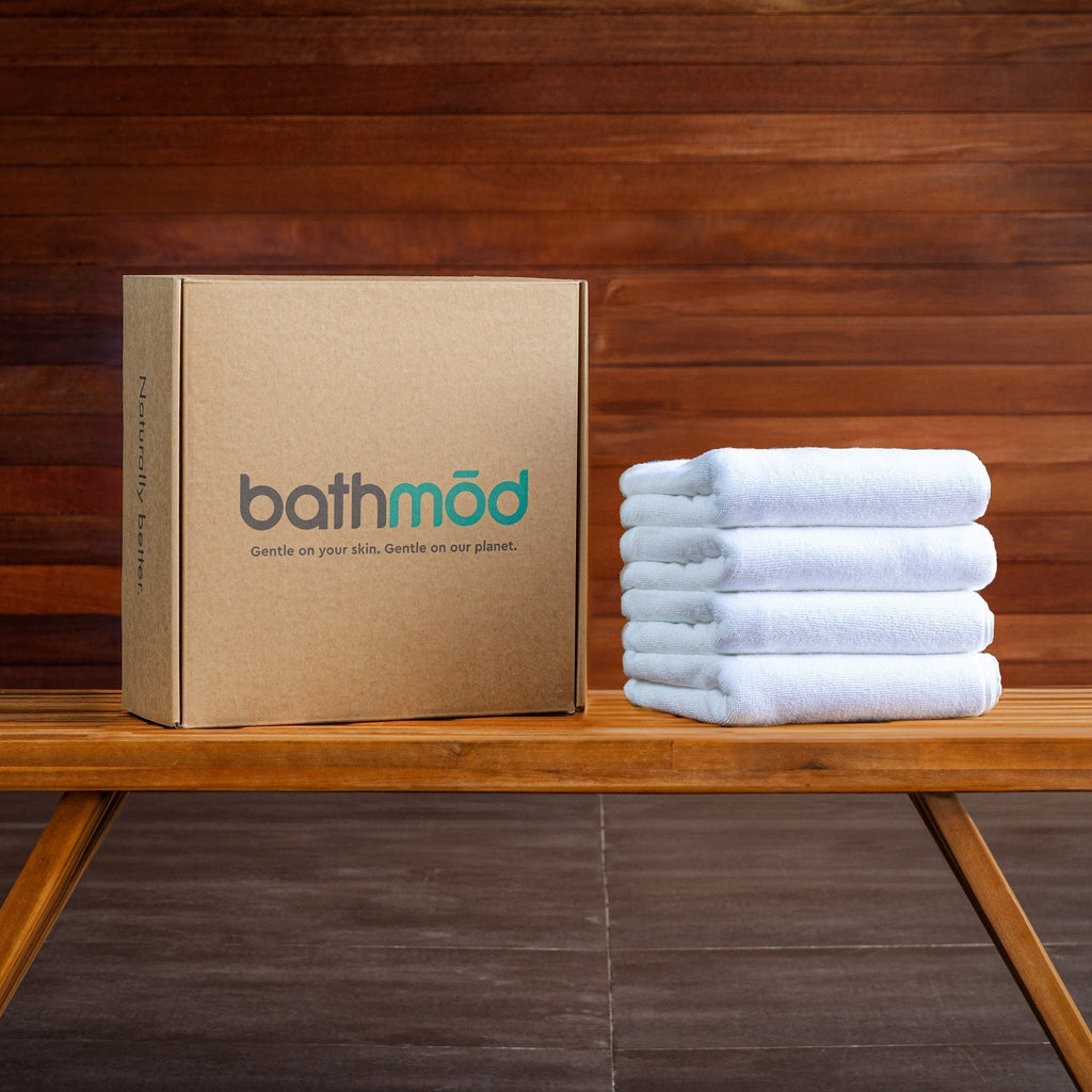 Four Pack Luxury Organic Bath Mats Turkish Cotton Highly Absorbent by ecobrands®