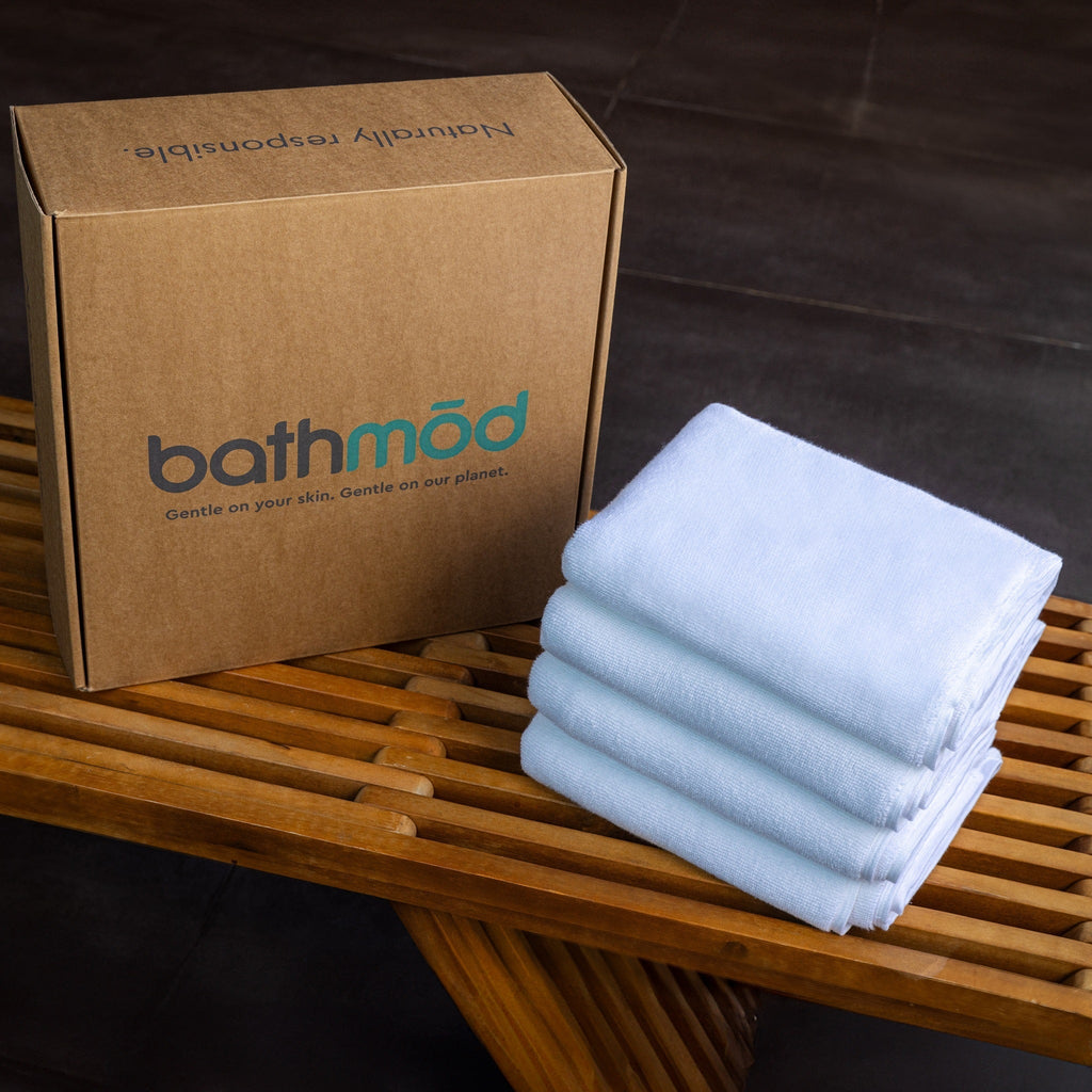Four Pack Luxury Organic Bath Mats Turkish Cotton Highly Absorbent by ecobrands®
