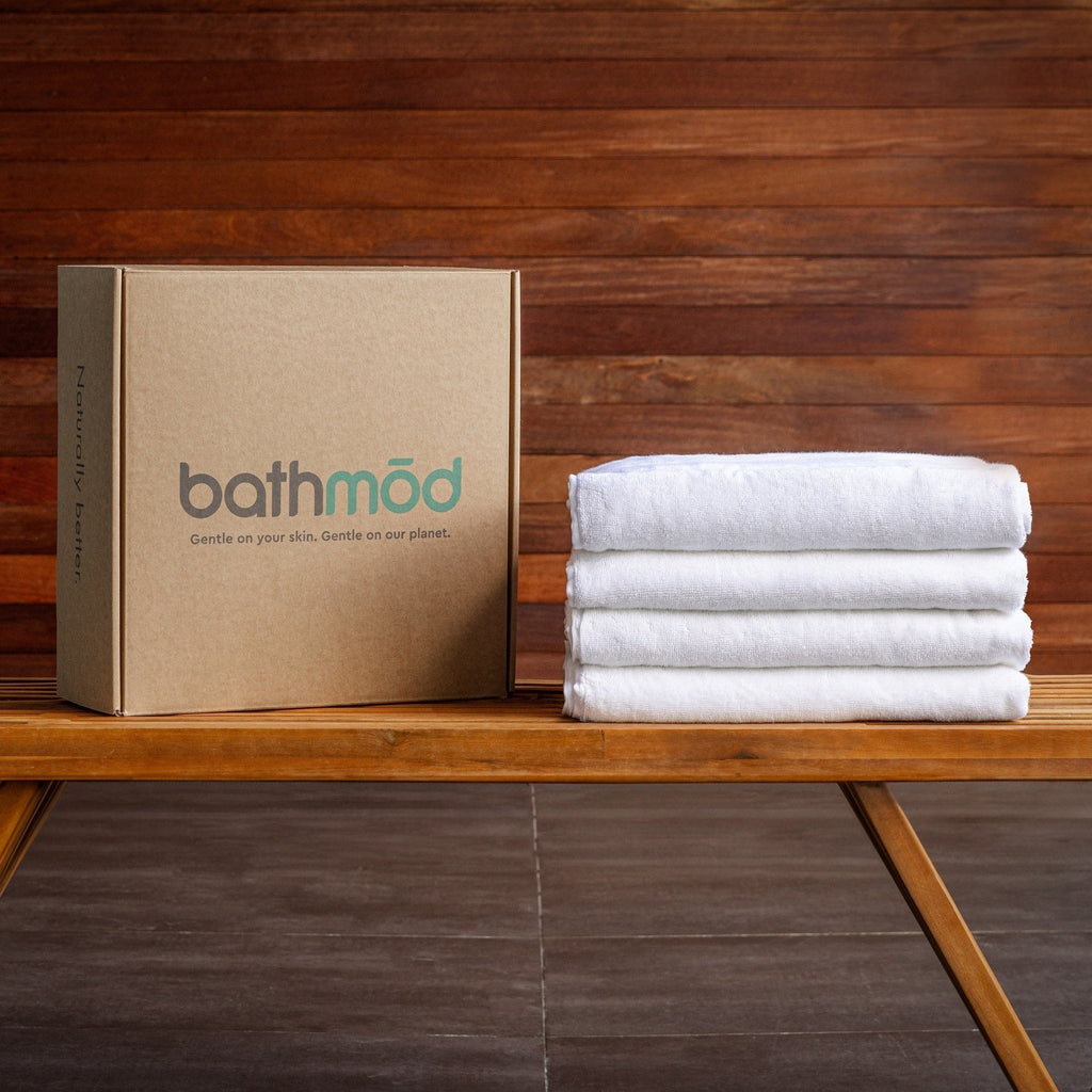 Luxurious Organic Cotton Bath Towels Ultra Soft Four Pack by ecobrands®