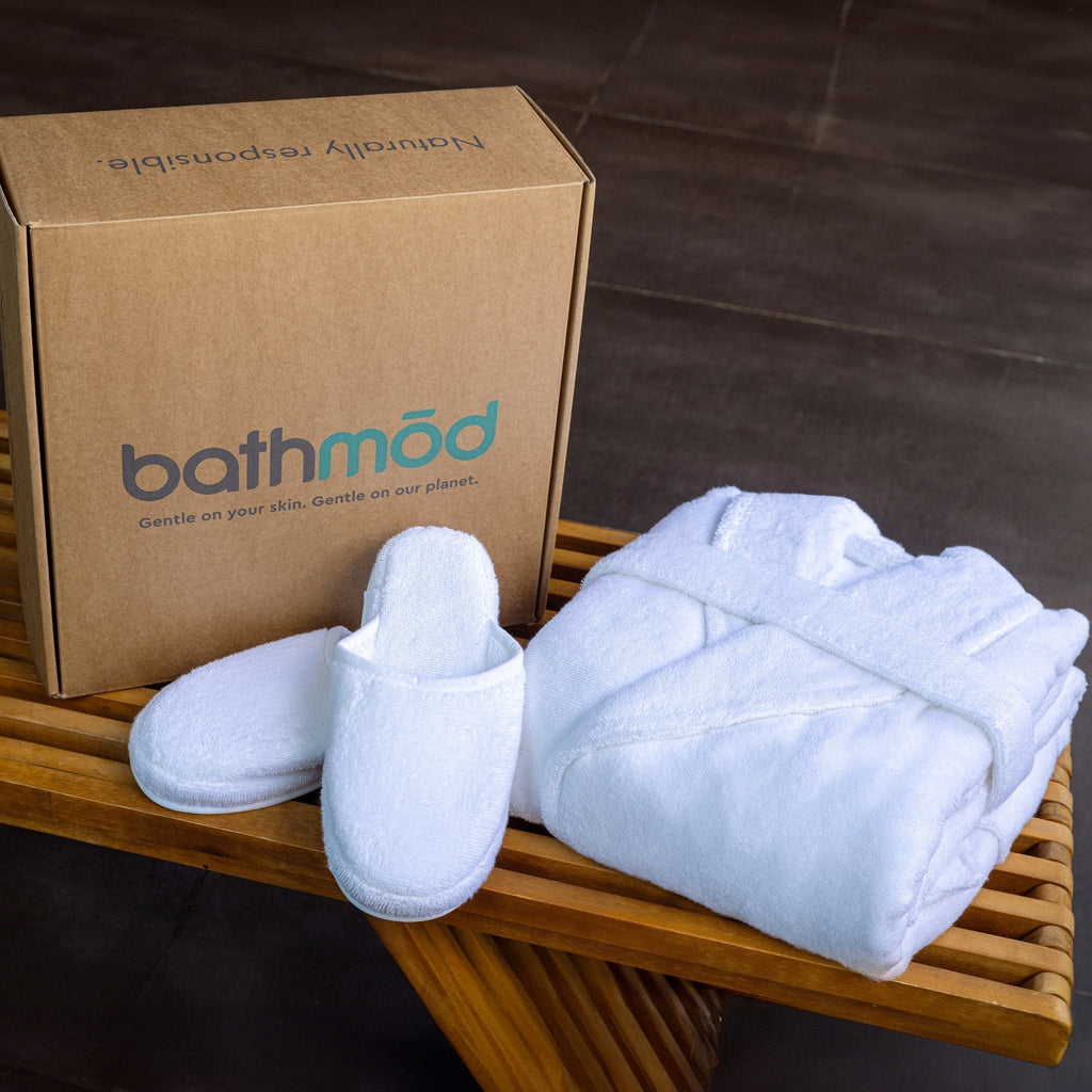 Luxury Organic Bathrobe & Slipper Set by ecobrands®