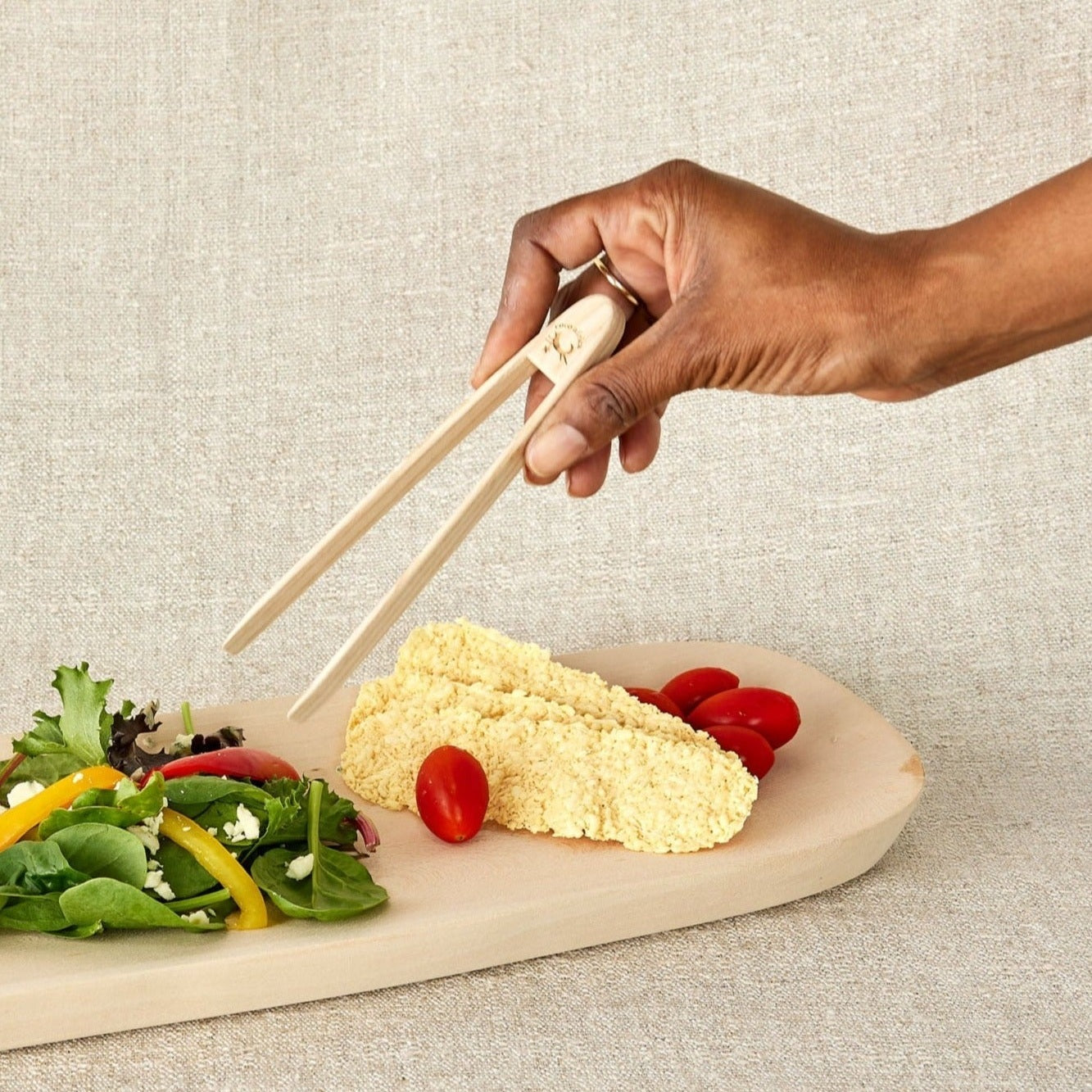 Magnetic Wooden Toast & Garnish Tongs