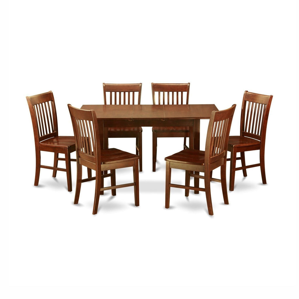 Mahogany 7-Piece Extendable Dining Set | Space-Saving Convenience by HomePacific