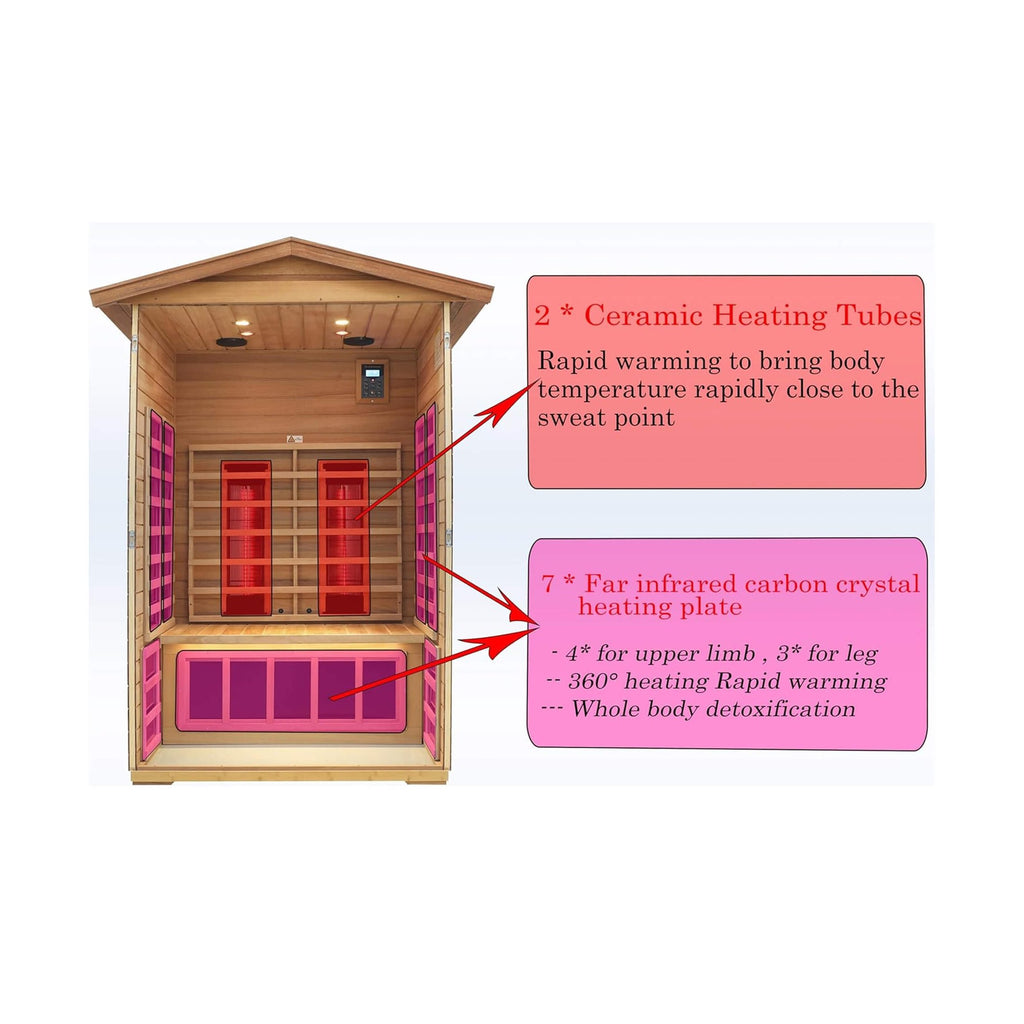 Mahogany Infrared Sauna 2-Person | SAKSBY WHOLESALE