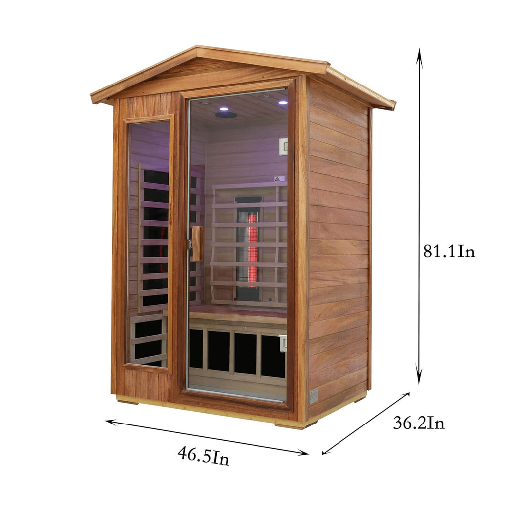 Mahogany Infrared Sauna 2-Person | SAKSBY WHOLESALE