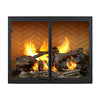 Majestic Herringbone Industrial-Style Open Wood-Burning Fireplace | SAKSBY WHOLESALE