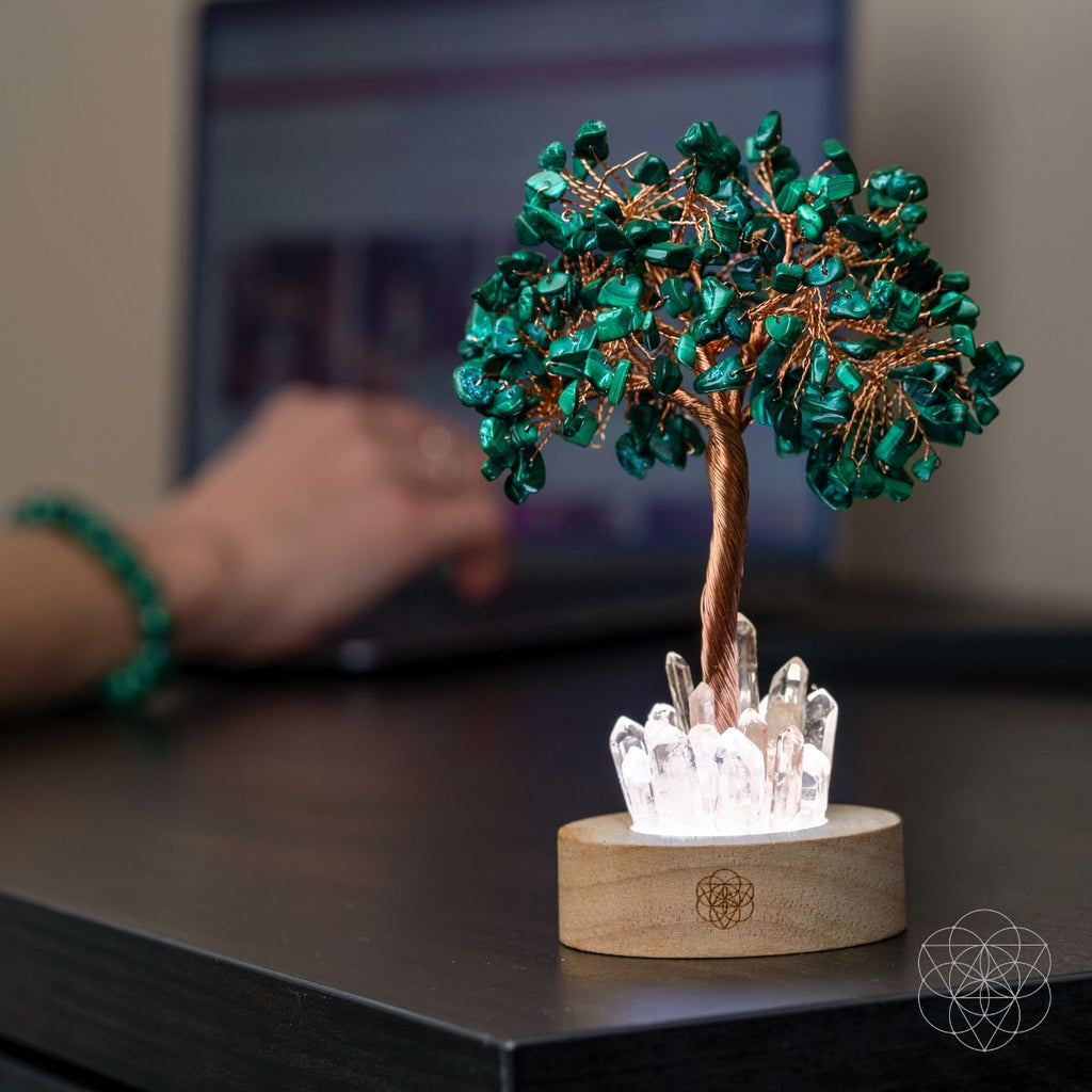 Malachite Tree Lamp Ambient Glow | Conscious Items