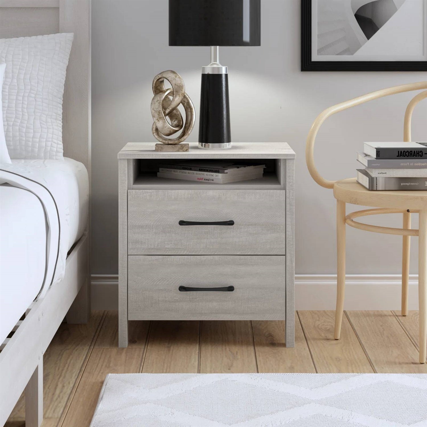 Manufactured Wood Bedside Table 2-Drawer | HomePacific