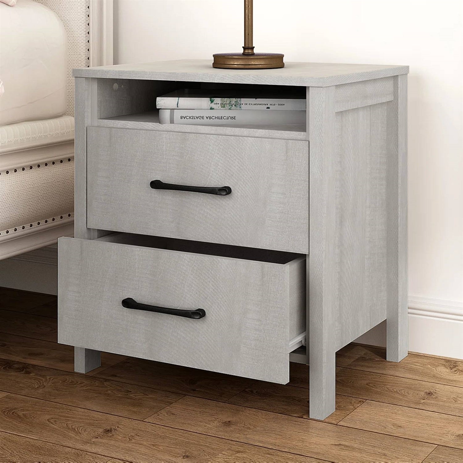 Manufactured Wood Bedside Table 2-Drawer | HomePacific