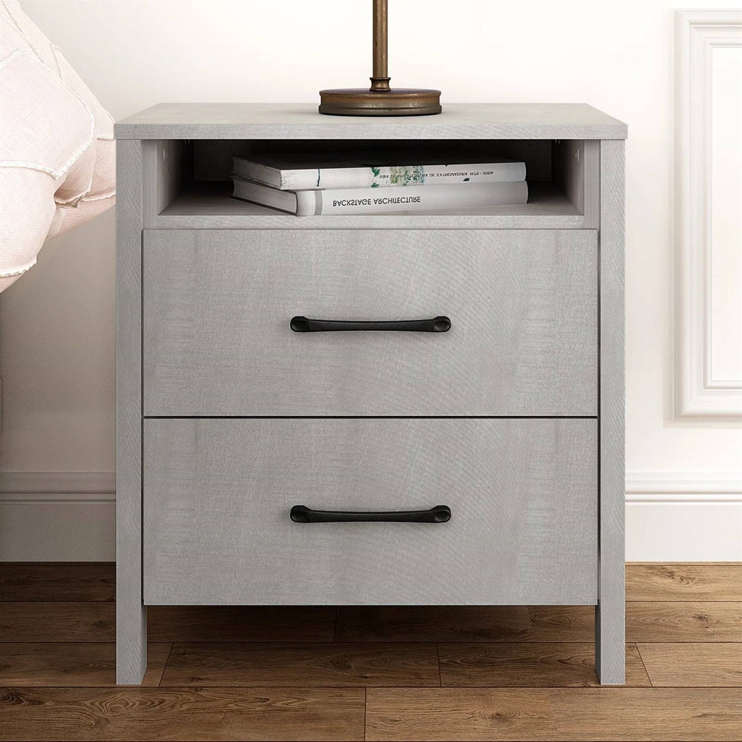 Manufactured Wood Bedside Table 2-Drawer | HomePacific