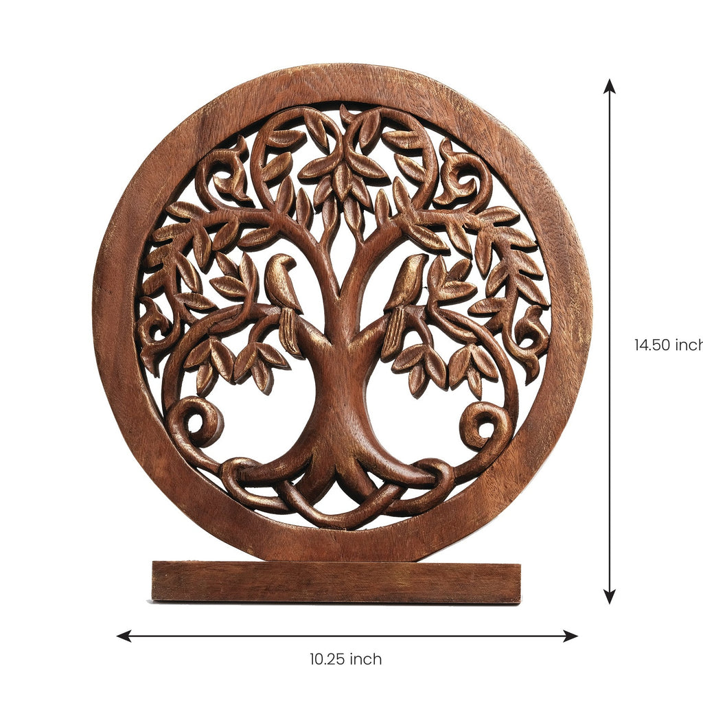 Maple Grove – Hand Carved Tree of Life Wooden Sculpture(Large), Handmade Farmhouse Décor, Gift for Mom
