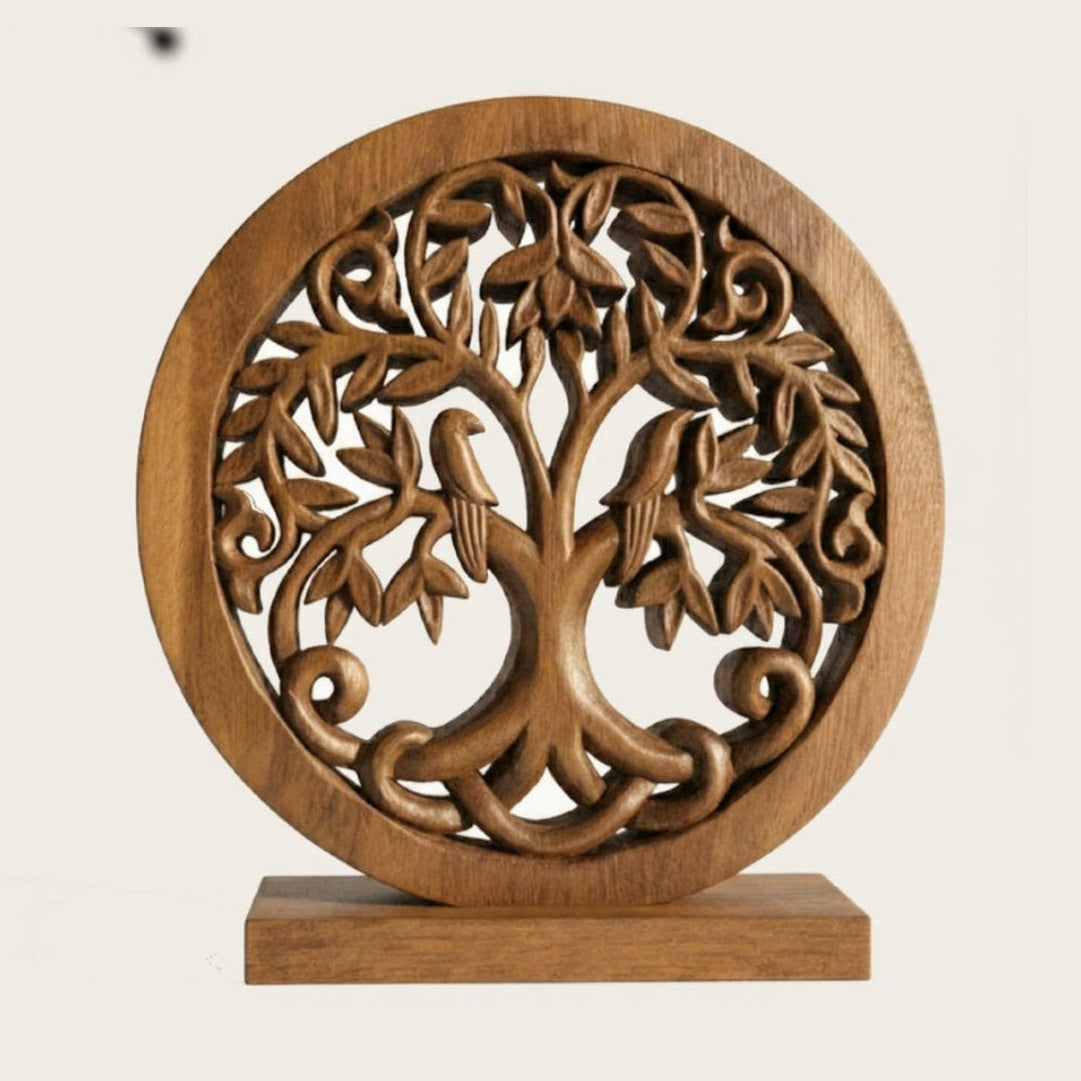 Maple Grove – Hand Carved Tree of Life Wooden Sculpture(Large), Handmade Farmhouse Décor, Gift for Mom