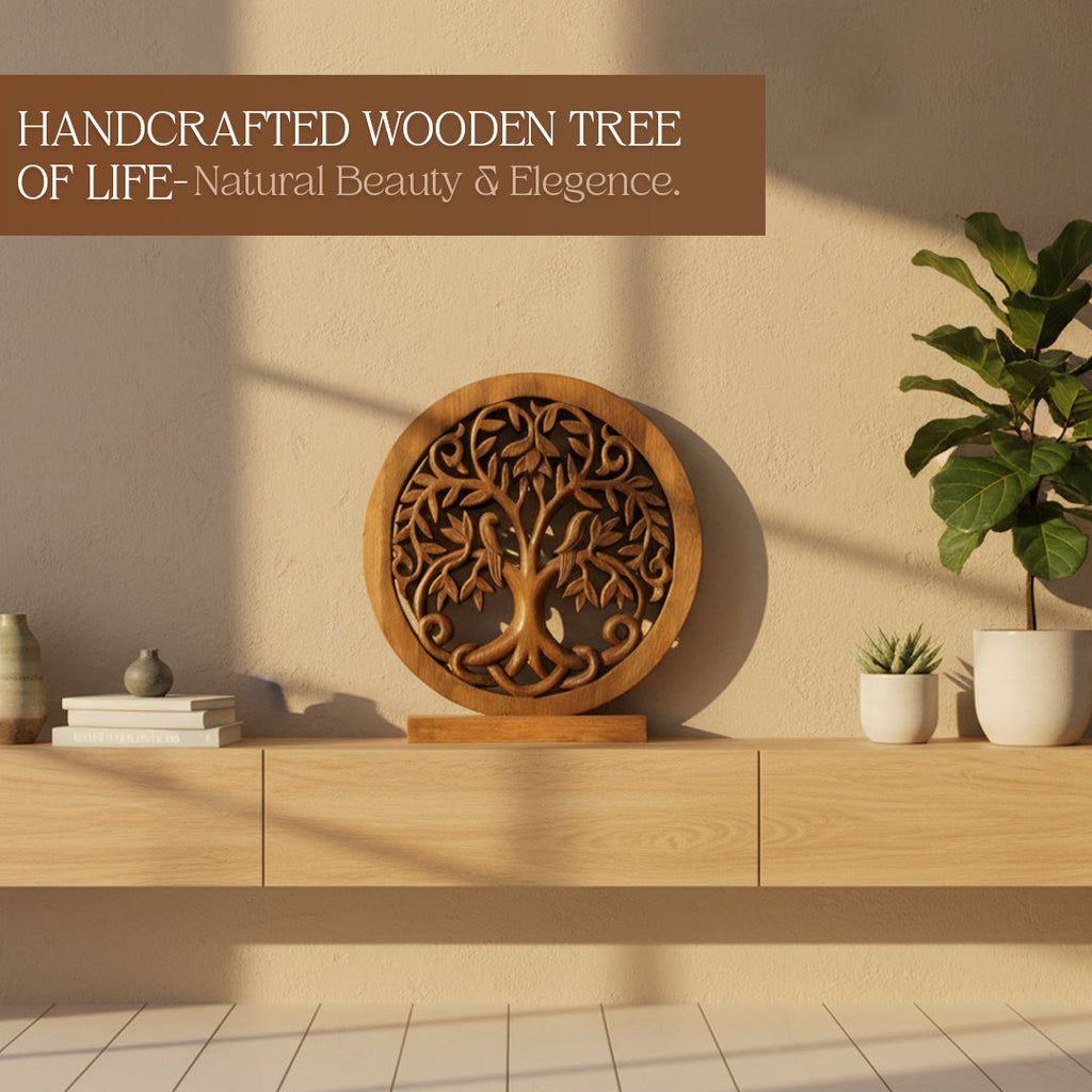 Maple Grove – Hand Carved Tree of Life Wooden Sculpture(Large), Handmade Farmhouse Décor, Gift for Mom