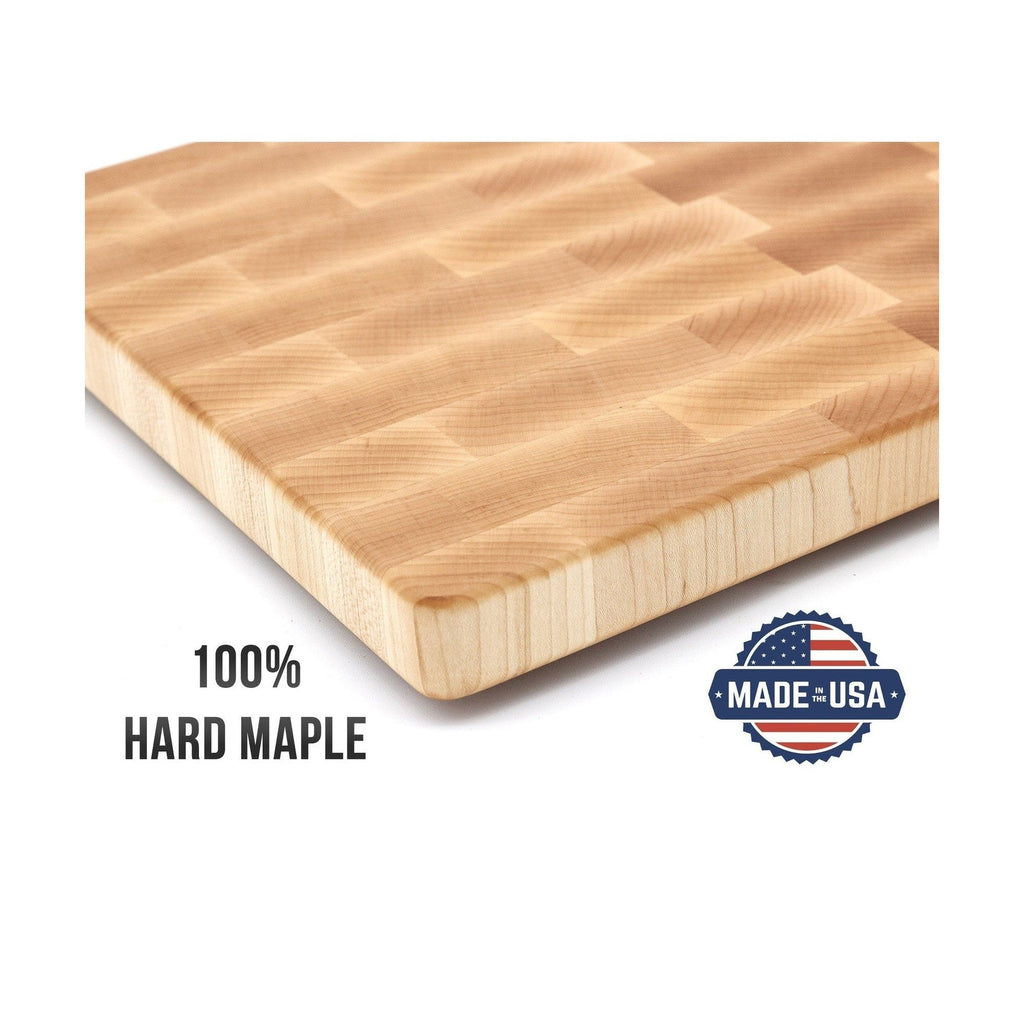 Maple Large End Grain Cutting Board, Maple Butcher Block with Rubber Feet, Wedding Gift, Anniversary Gift, Father's Day Gift, USA Made