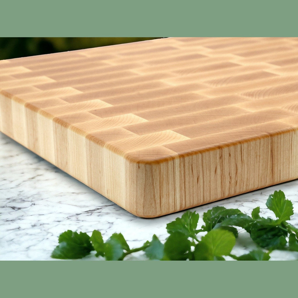 Maple Large End Grain Cutting Board, Maple Butcher Block with Rubber Feet, Wedding Gift, Anniversary Gift, Father's Day Gift, USA Made