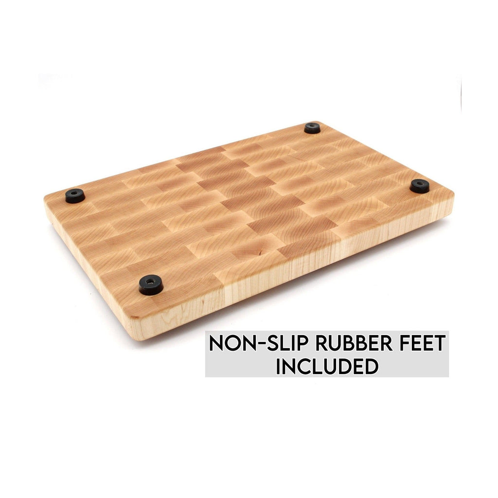 Maple Large End Grain Cutting Board, Maple Butcher Block with Rubber Feet, Wedding Gift, Anniversary Gift, Father's Day Gift, USA Made