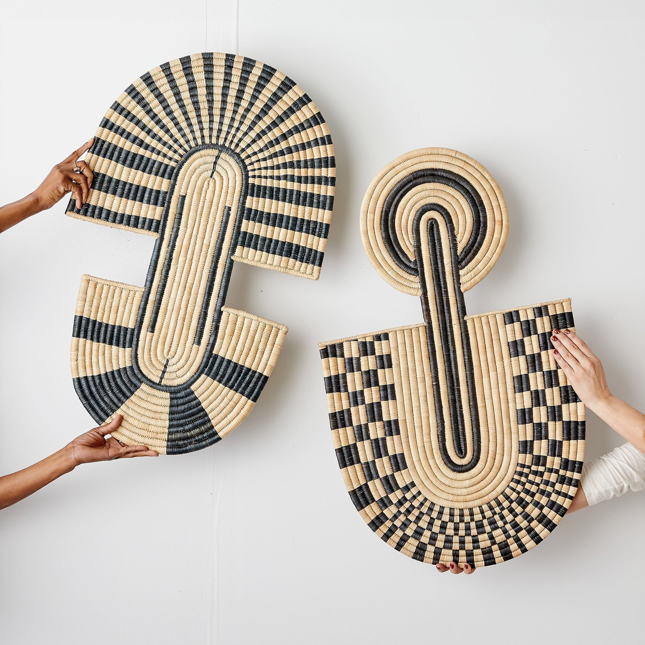 Maravi Patterned Black & Natural Woven Wall Art