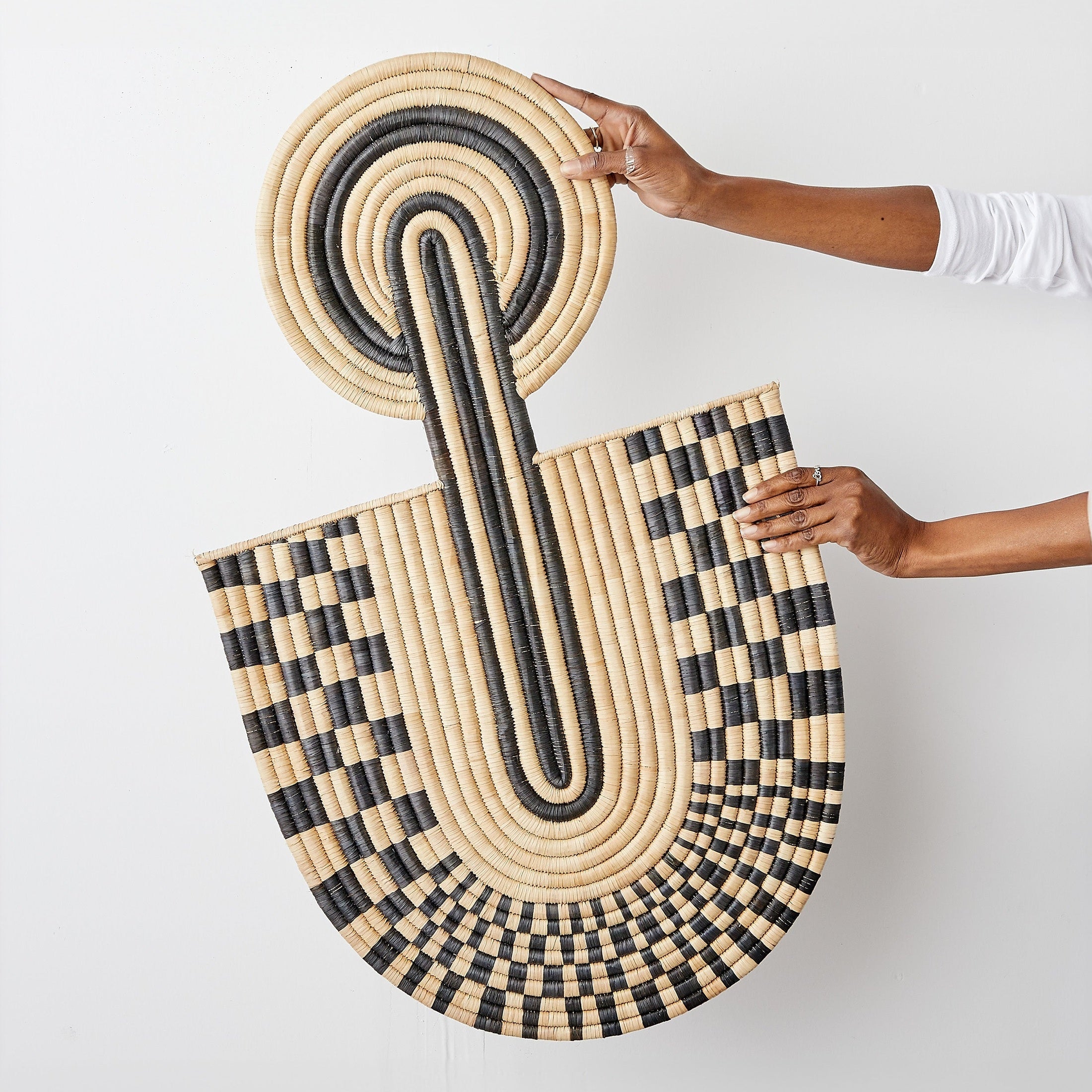 Maravi Patterned Black & Natural Woven Wall Art