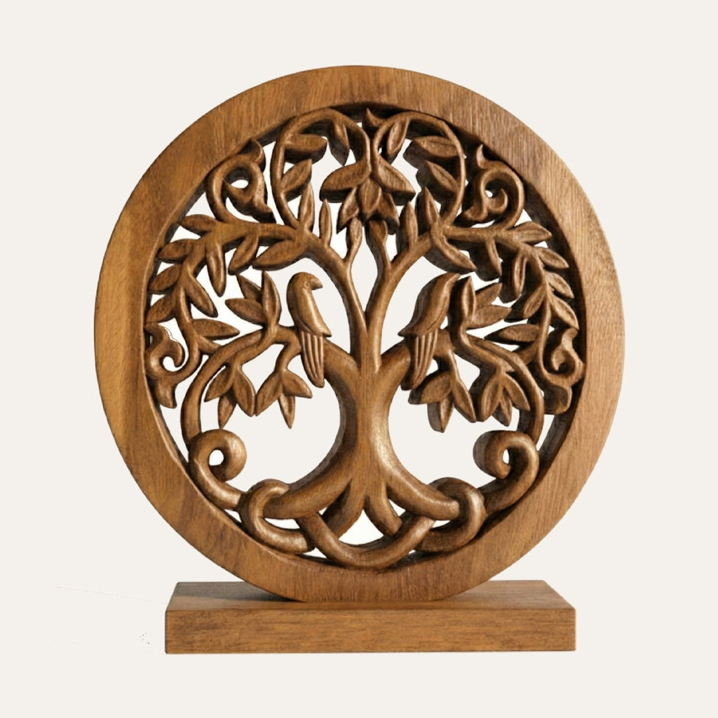 Mauk Tree of Life Wooden Sculpture(Medium) – Hand-Carved Decorative Art | Decozen Luxe, Gift for Mom