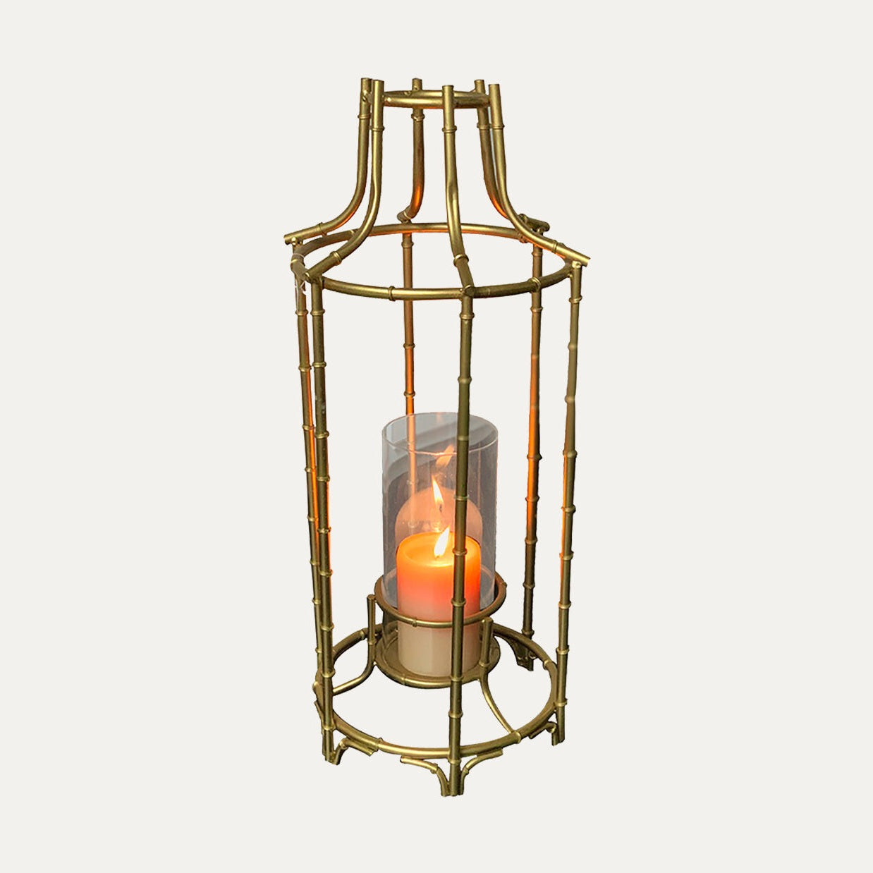 Metal Frame Lantern With Glass Hurricane | Decozen