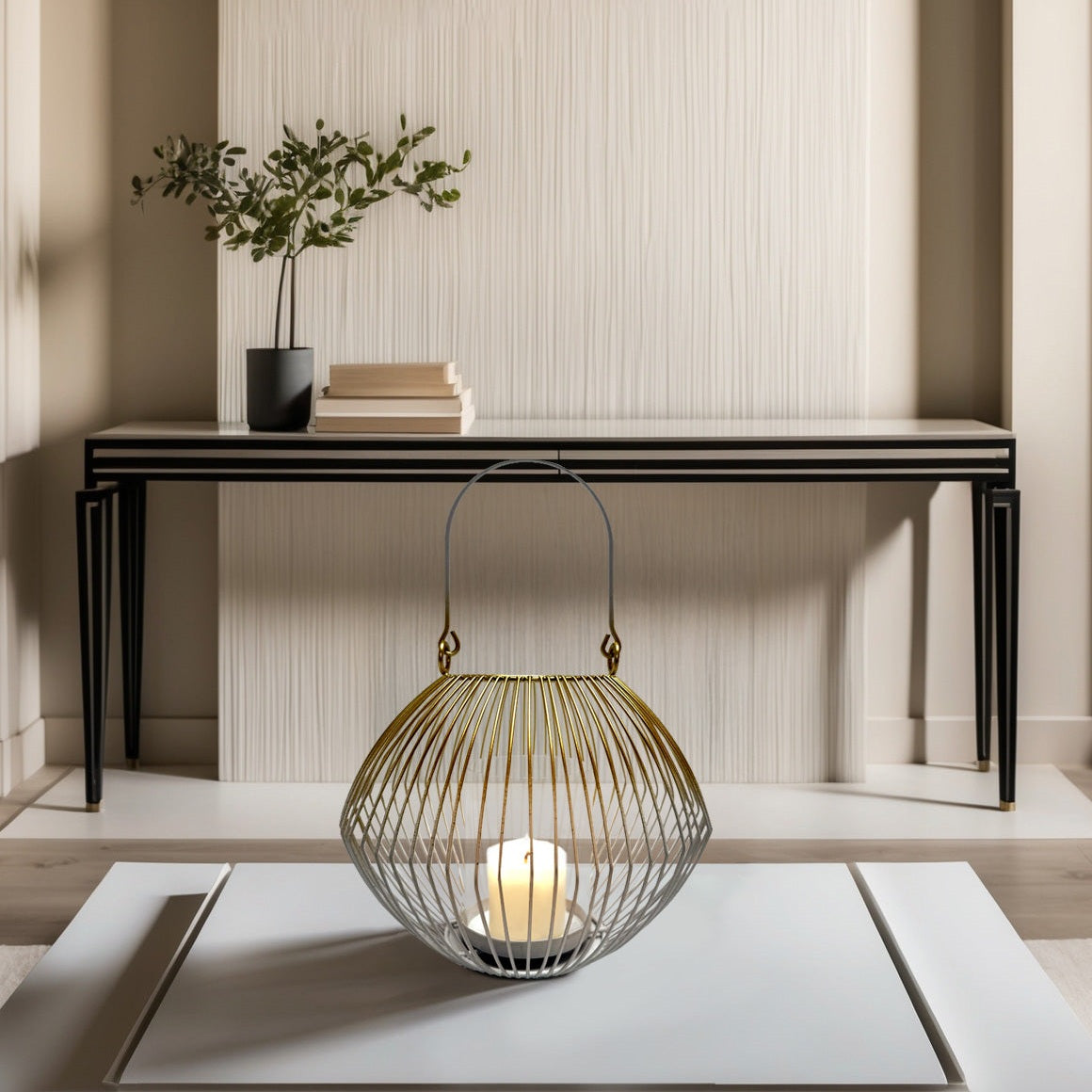 Metal Wire Candle Holder Lantern Sculpted | Decozen