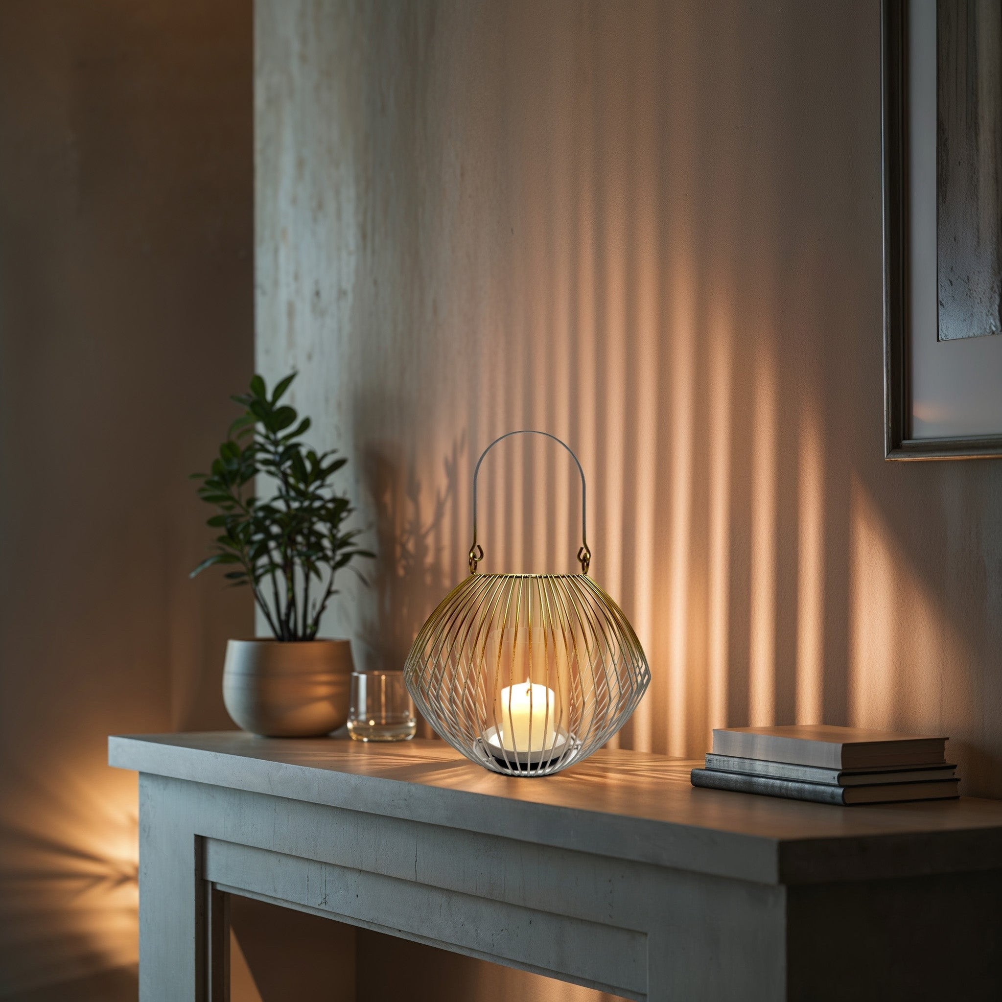 Metal Wire Candle Holder Lantern Sculpted | Decozen