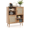 Mid Century Wood Sideboard | Timeless Storage With Rattan Doors by HomePacific