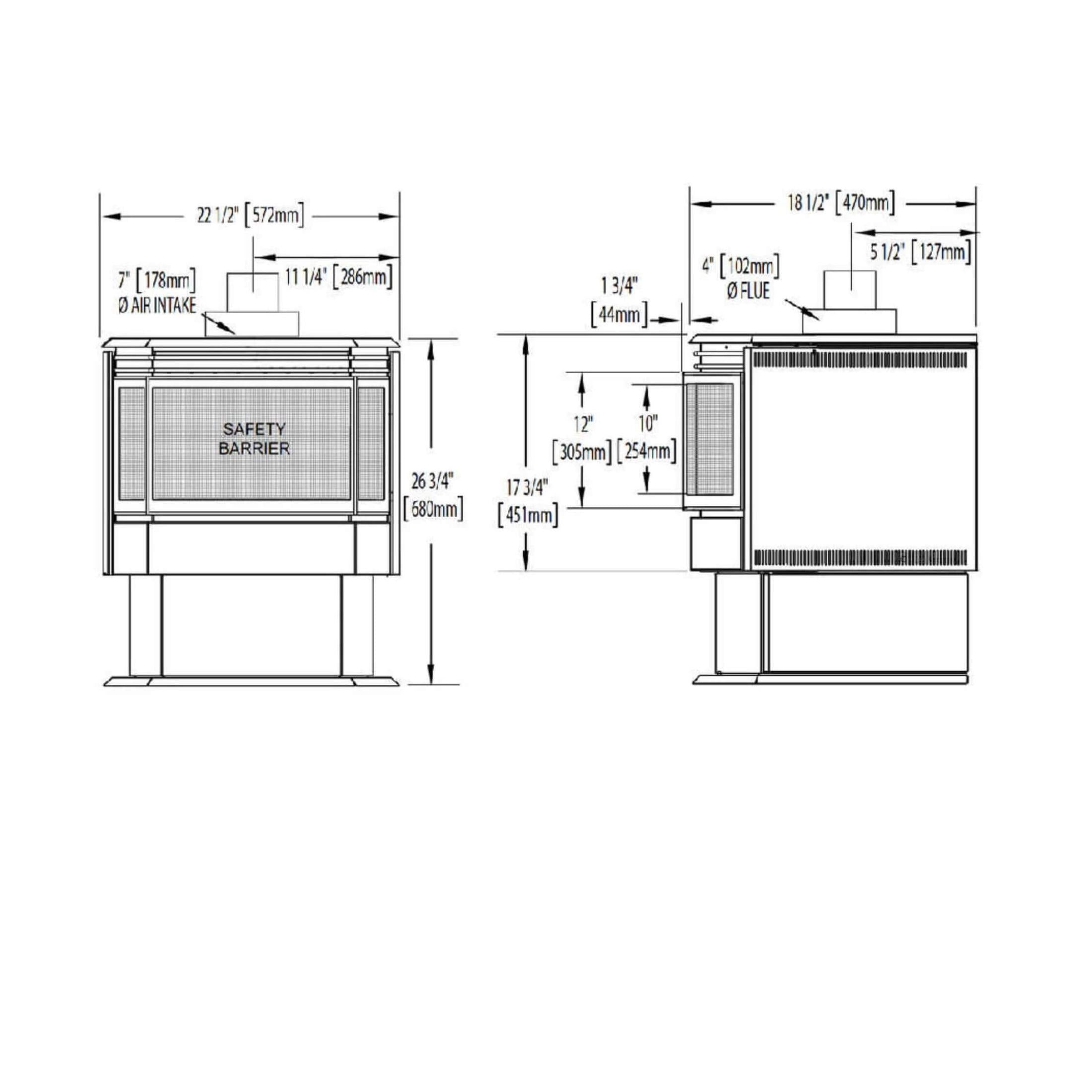 Millivolt-Ignition Direct-Vent Gas Stove Compact Residential-Grade | Saksby Wholesale