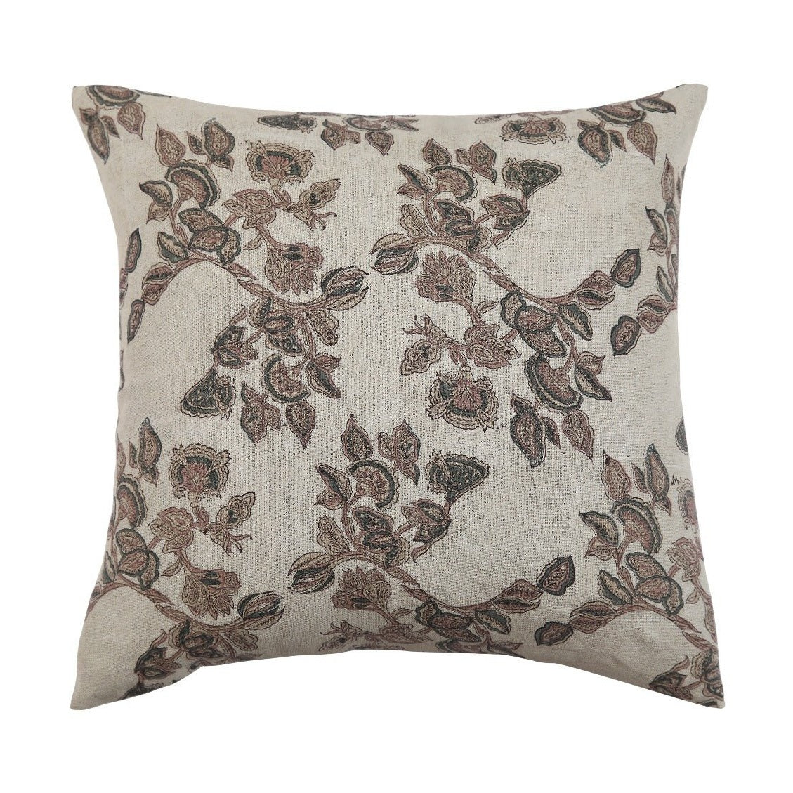 Mira Linen Floral Throw Pillow Cover, Orchid