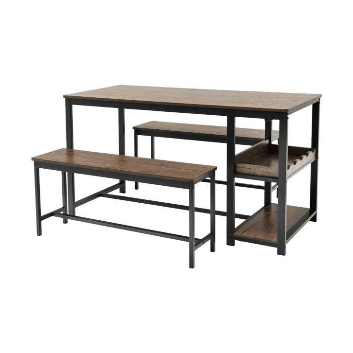 Modern Industrial Metal Wood Dining Set | Durable Finish For Everyday Meals by HomePacific