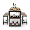 Modern Industrial Metal Wood Dining Set | Durable Finish For Everyday Meals by HomePacific