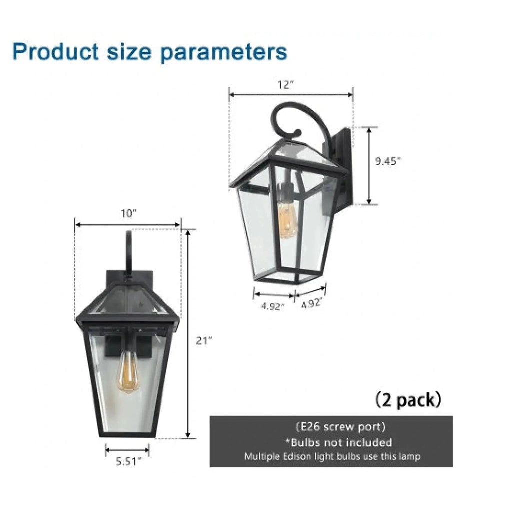 Modern Wall Lights - Outdoor Waterproof Wall Lamps 2-Pack
