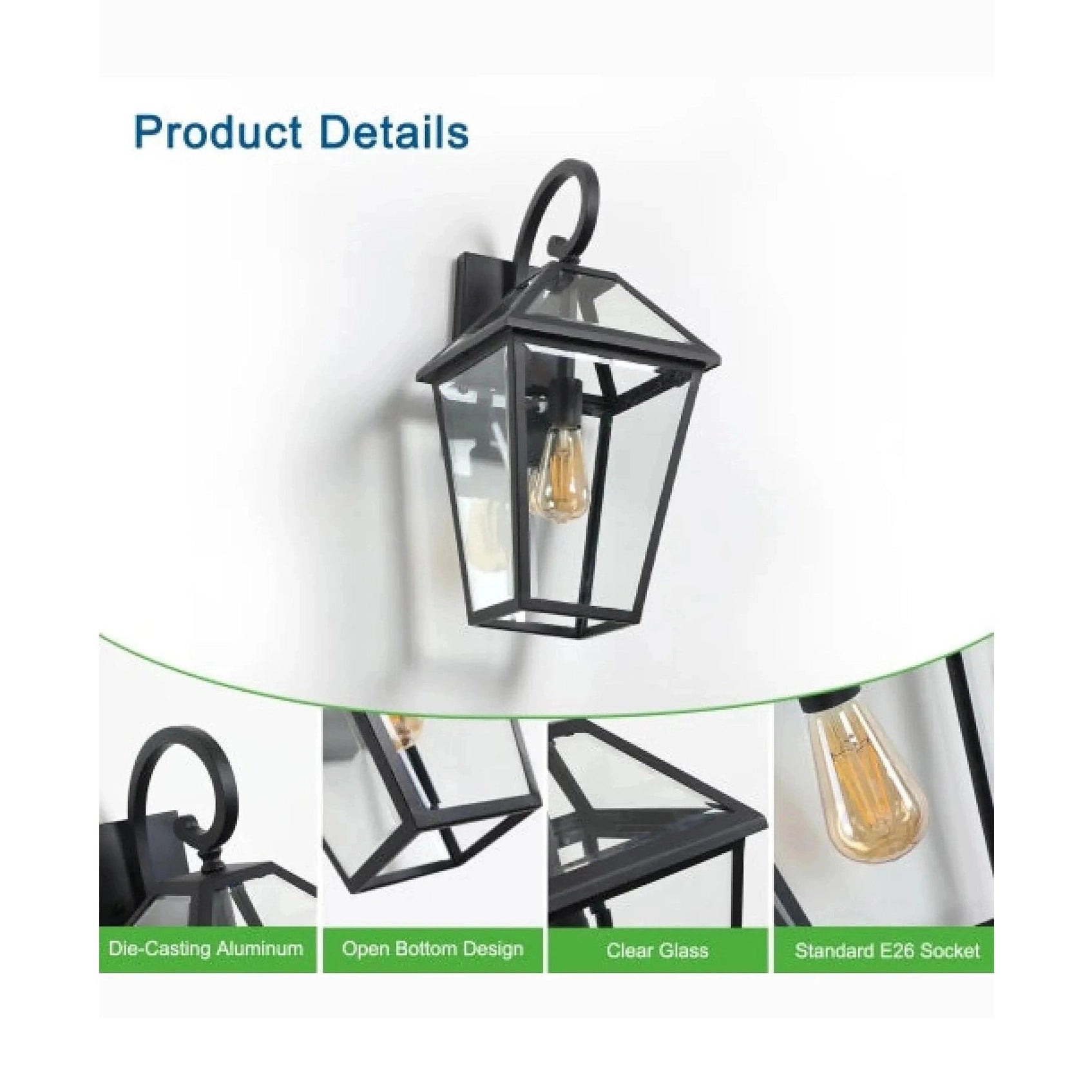 Modern Wall Lights - Outdoor Waterproof Wall Lamps 2-Pack