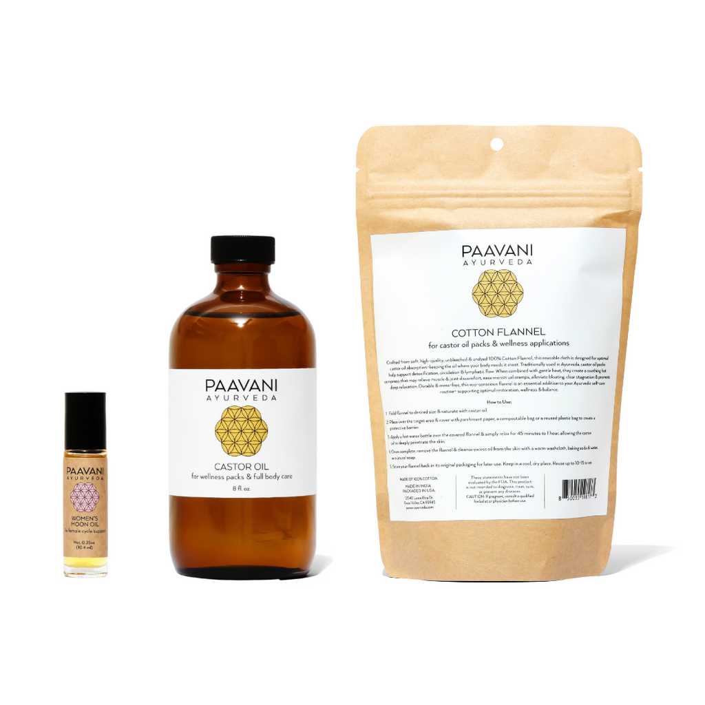 Moon Cycle Stack | Ayurvedic Ritual for Cramp Relief & Menstrual Support