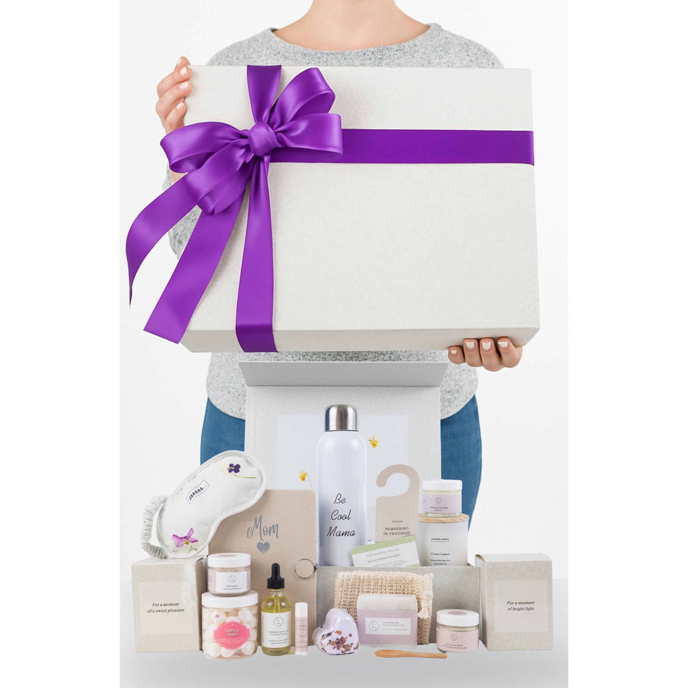 Mother Spa Gift Basket | Lavender Self-Care Gift for Mom