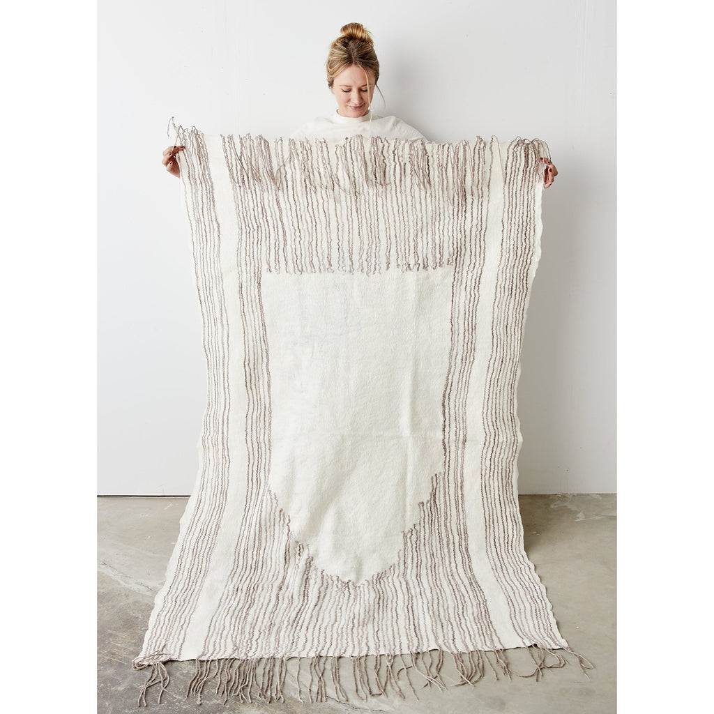 Musullah Fine Line Merino Wool and Silk Throw