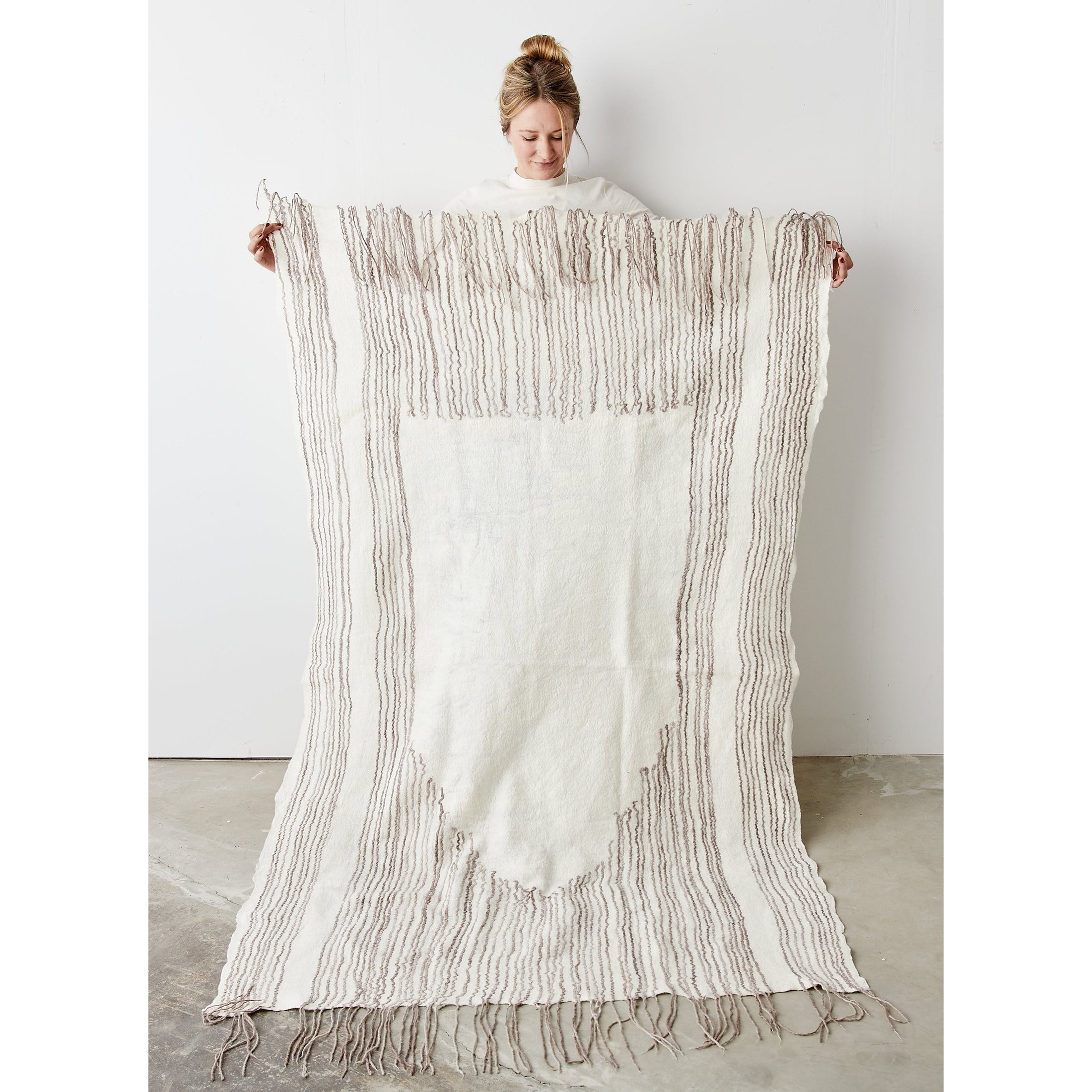Musullah Fine Line Merino Wool and Silk Throw